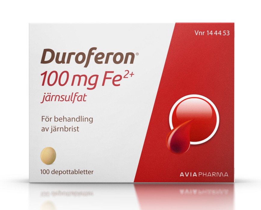 Duroferon 100mg Fe2+ Järnsulfat 100 depottabletter
