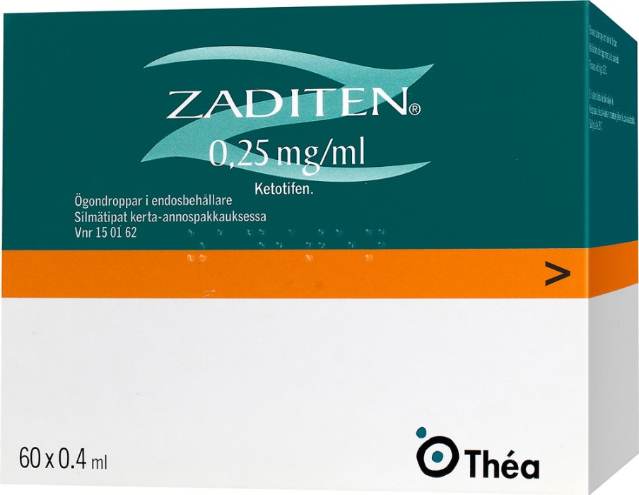 Zaditen ögondroppar, endosbehållare 0,25 mg/ml, 0,4 ml x 60st