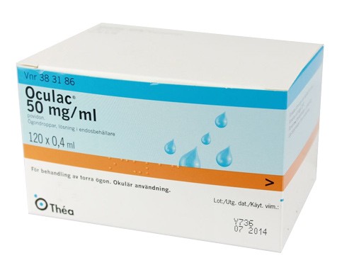 Oculac ögondroppar, endosbehållare 50 mg/ml,  0,4 ml x 120st