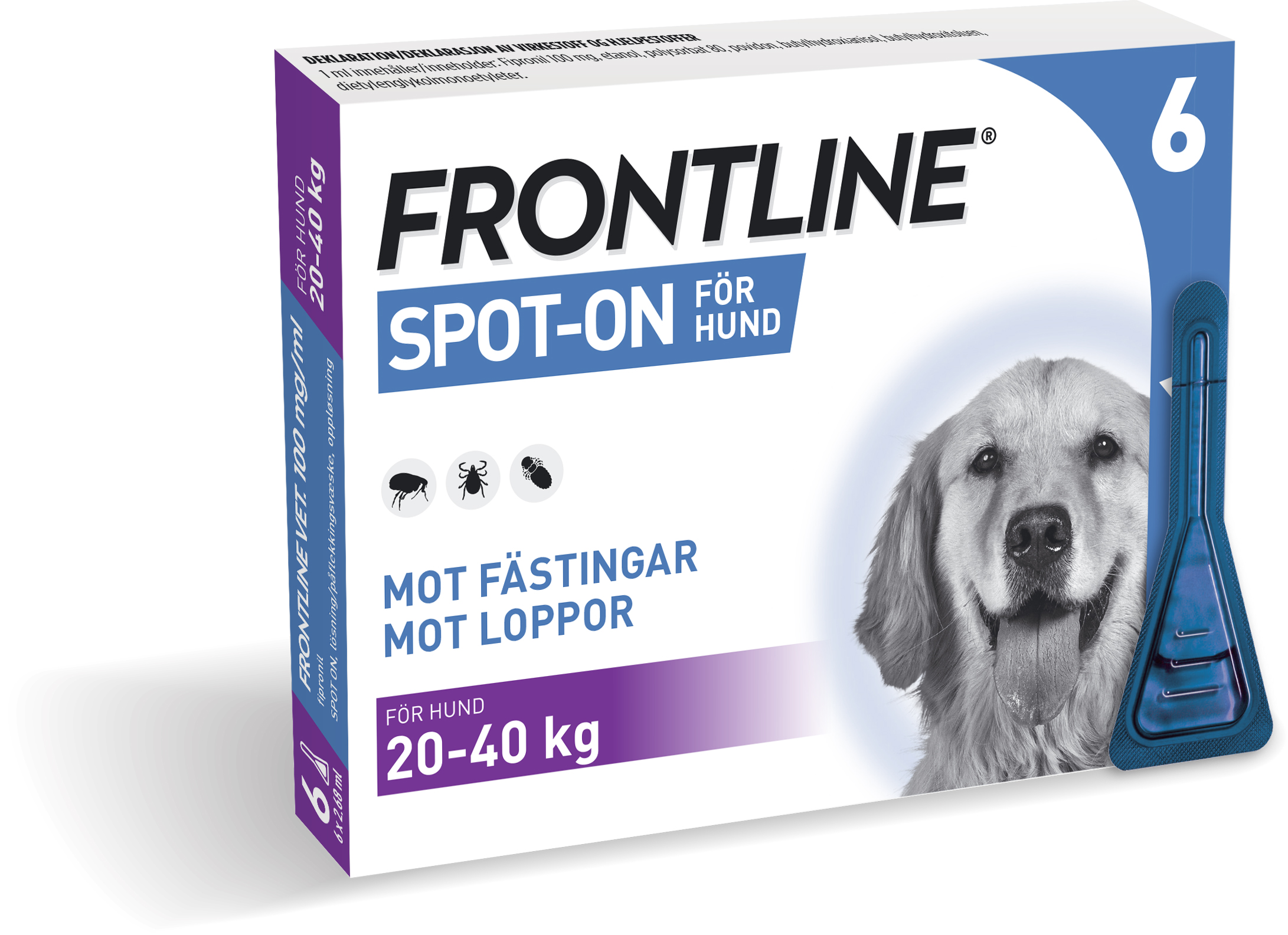 kop frontline vet spot on losning 100 mg ml 6 x 2 68 ml apohem