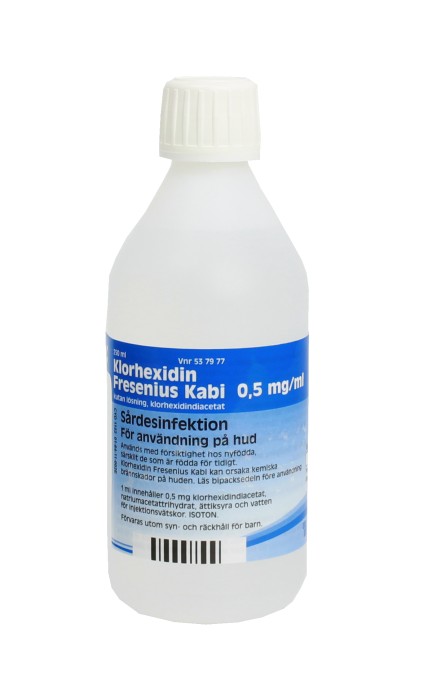 Klorhexidin Fresenius Kabi, kutan lösning 0,5 mg/ml, 250 ml