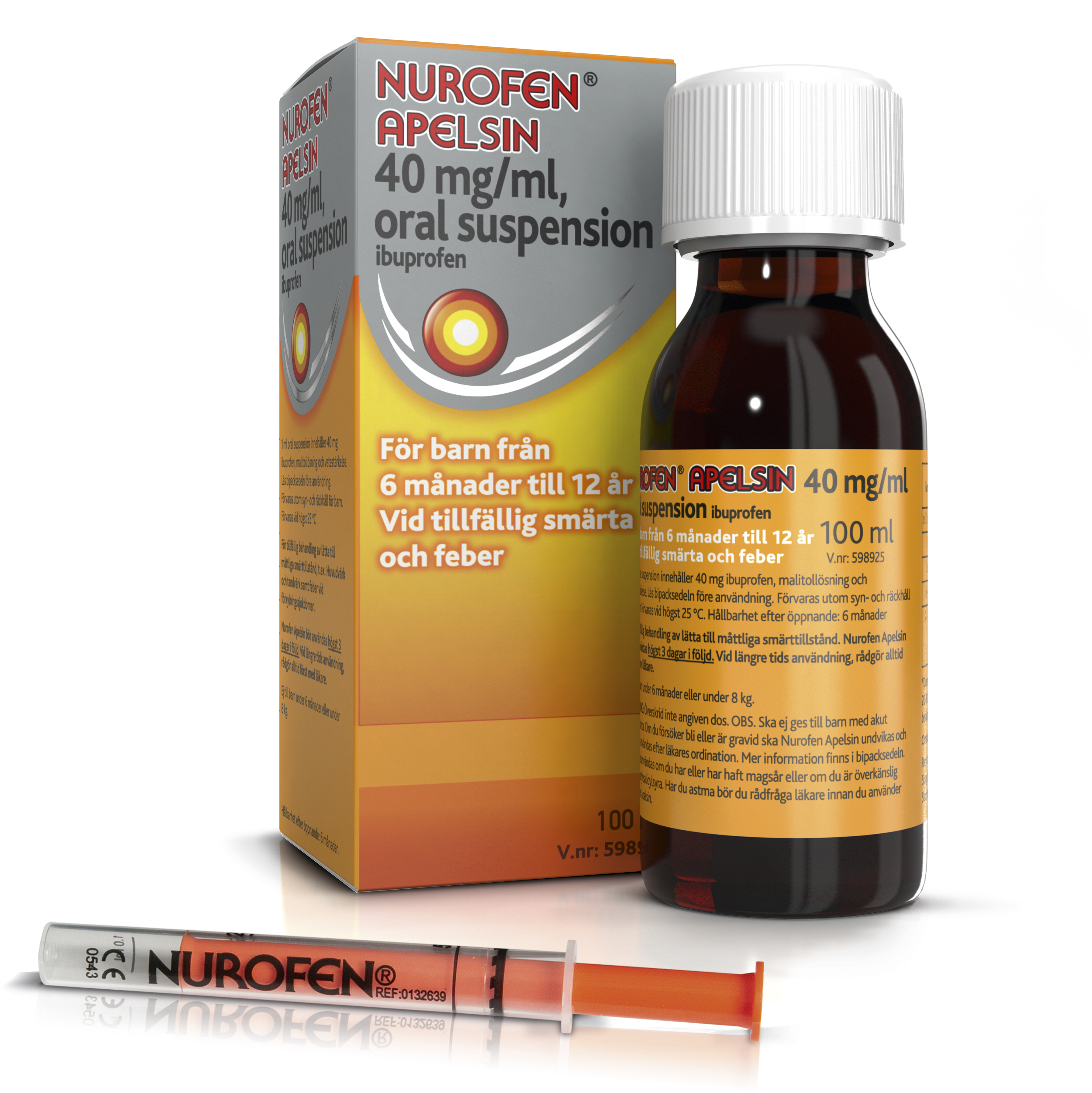 Nurofen Apelsin 40 mg/ml Ibuprofen Oral Suspension 100 ml