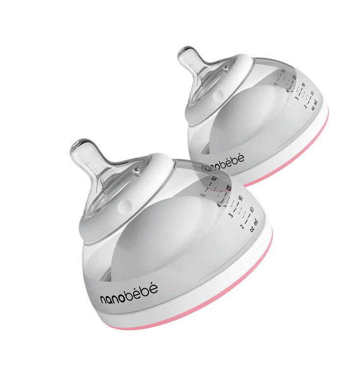 Nanobébé Breastmilk Bottle Pink 2 st