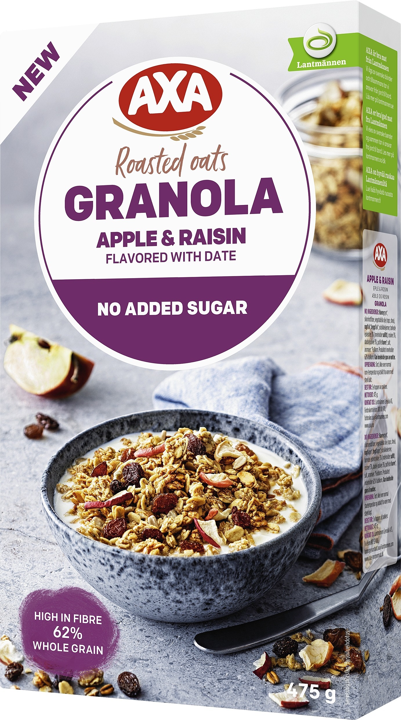AXA Granola Äpple & Russin 475g