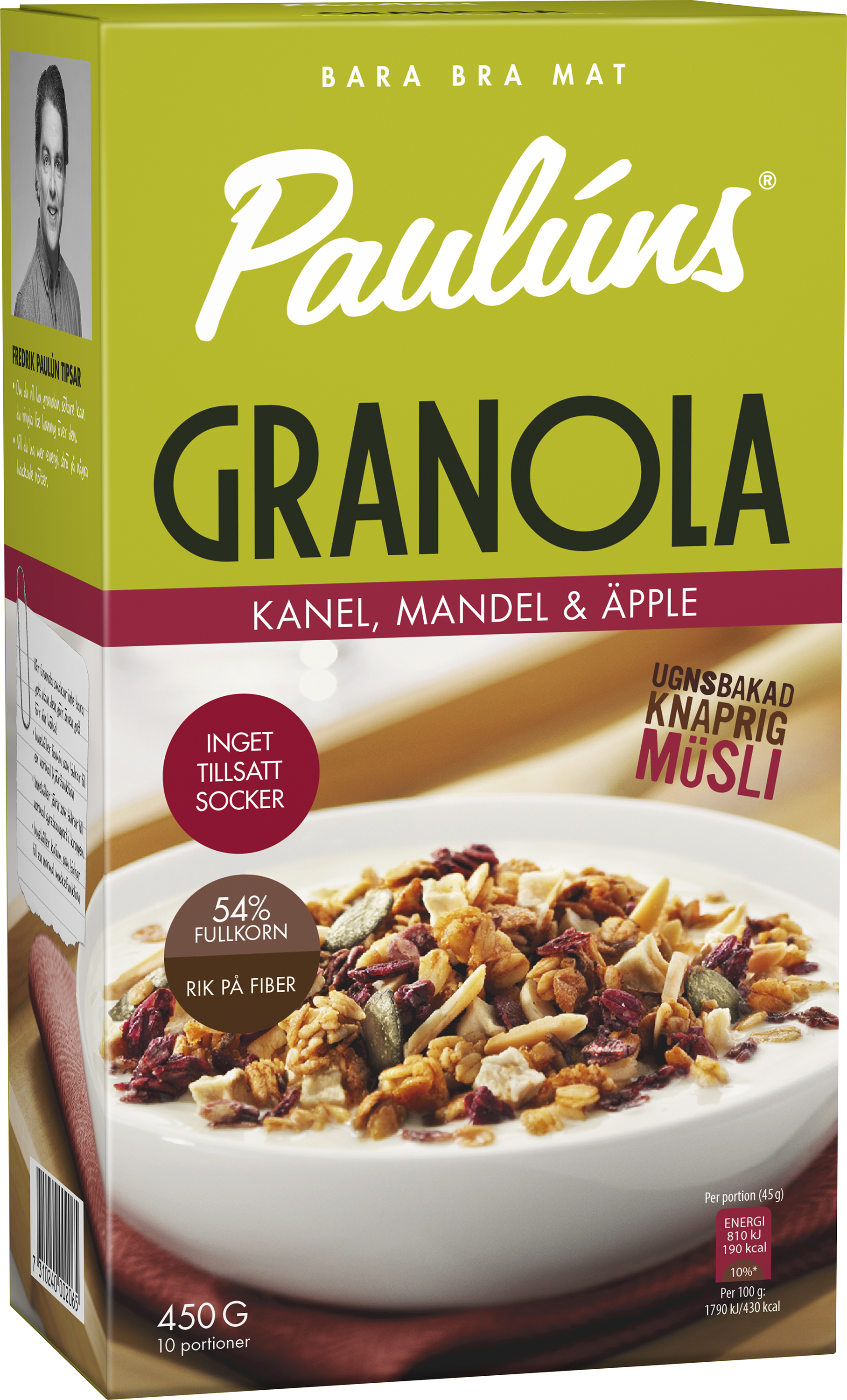 Paulúns Granola Kanel Mandel Äpple 450 g