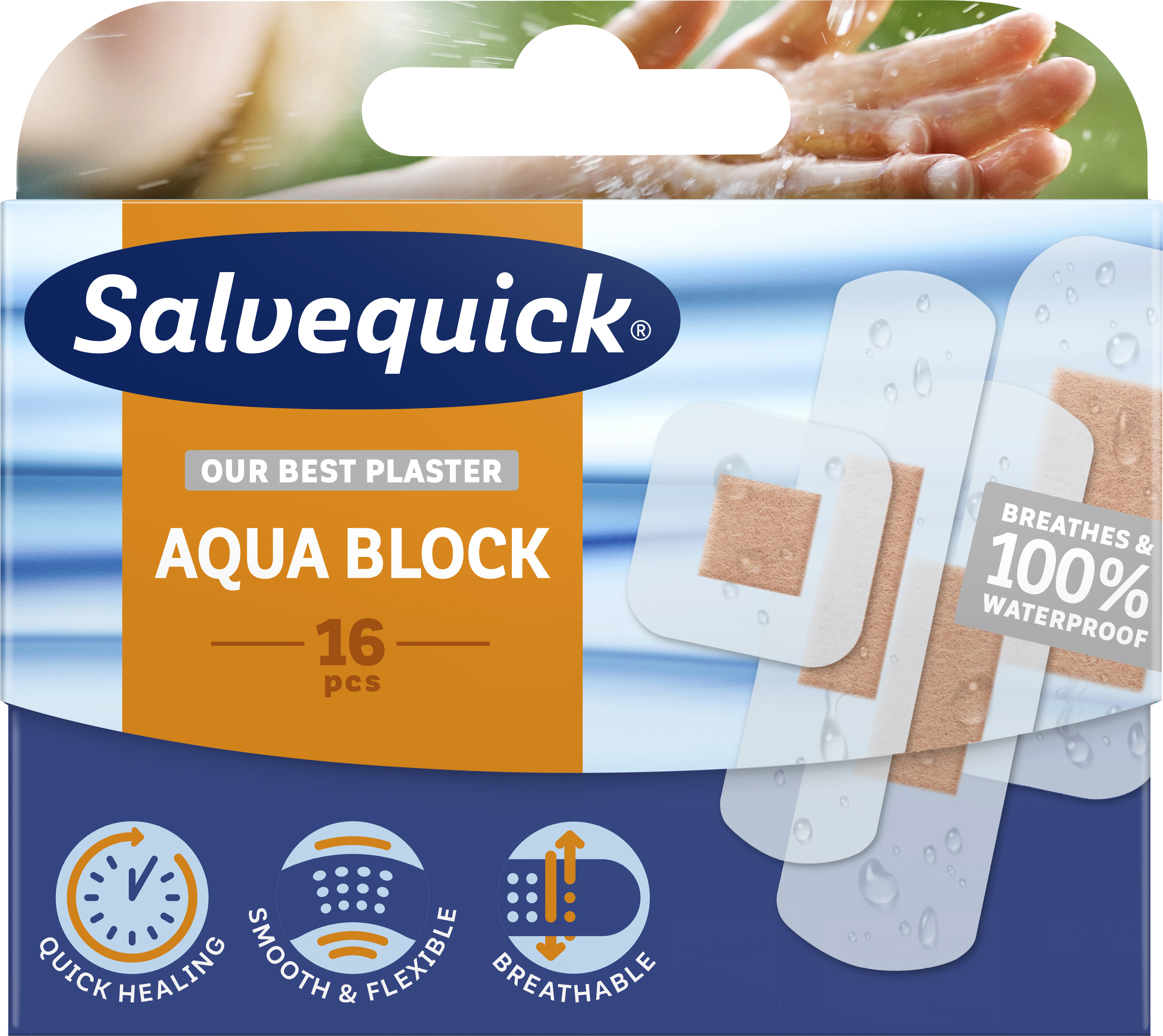 Salvequick Aqua block family pack 16 st