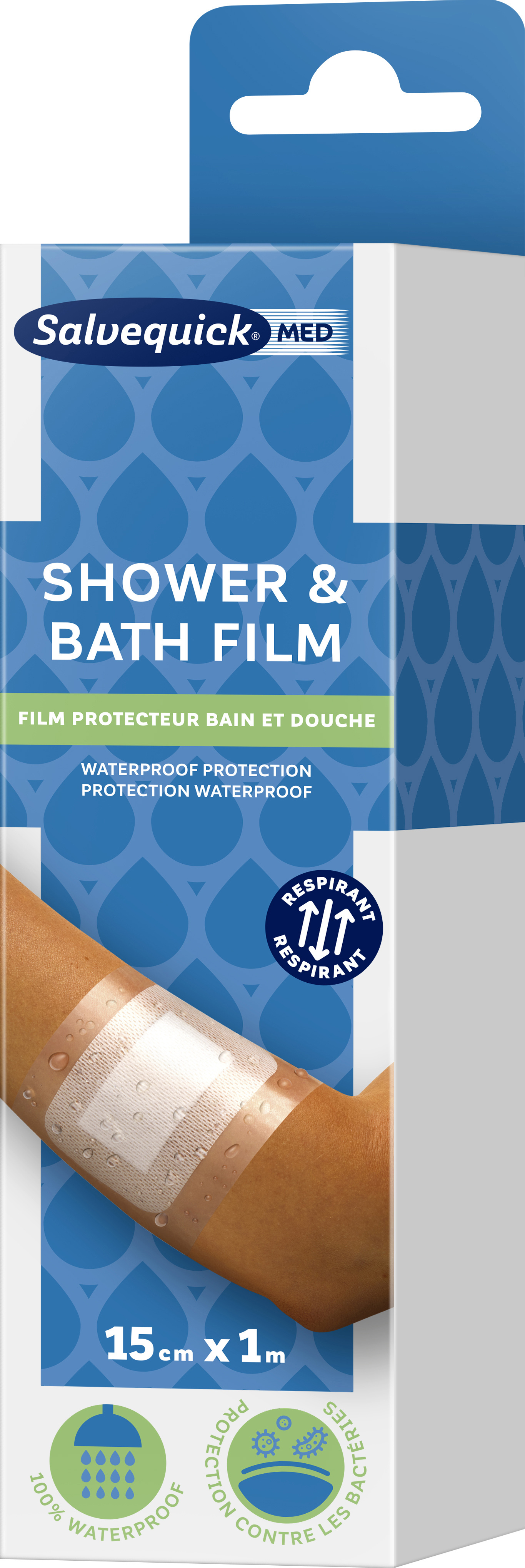 Salvequick MED Shower & Bath Film 15 cm x 1 m