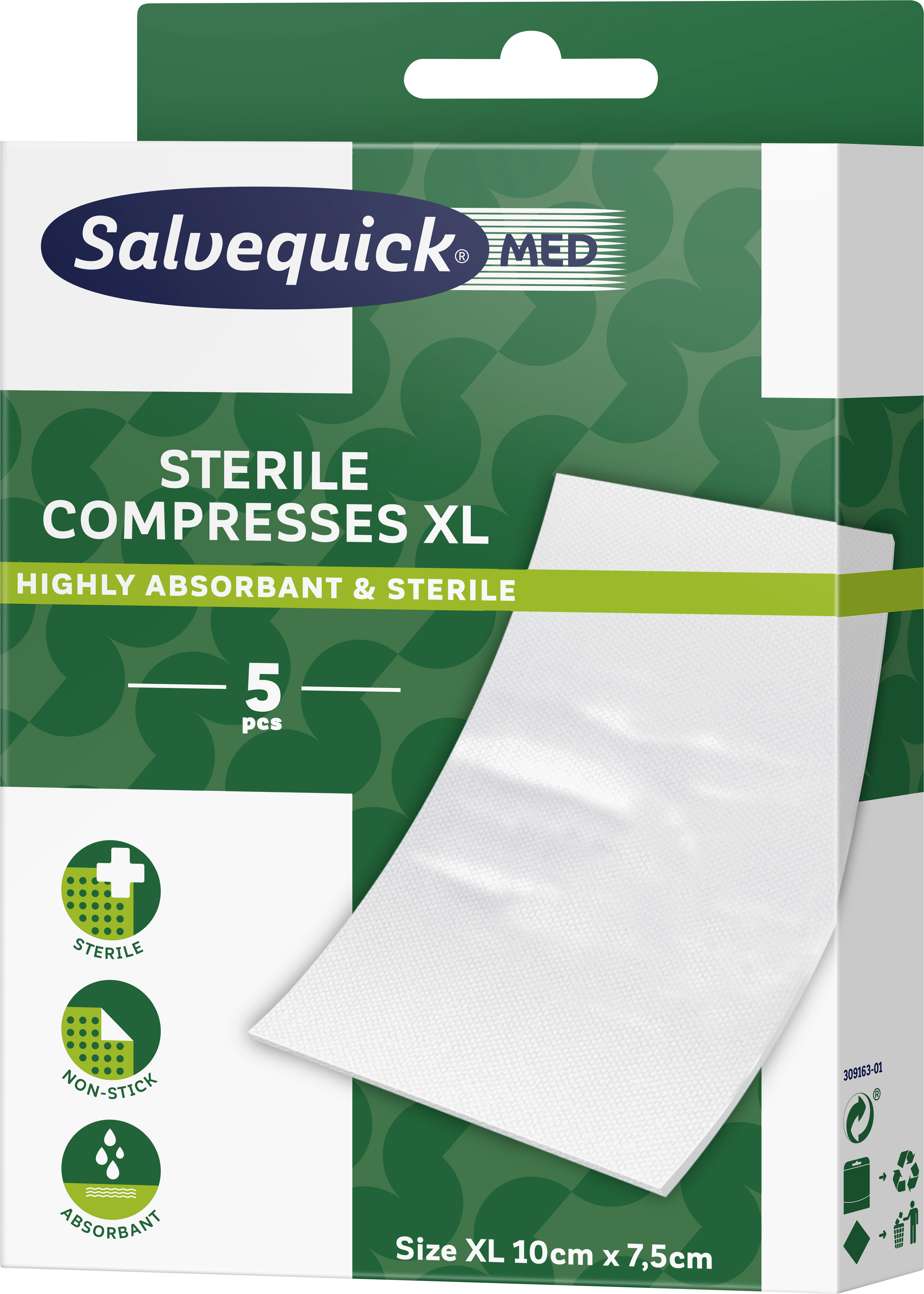 Salvequick MED Compress XL 10 cm x 7,5 cm