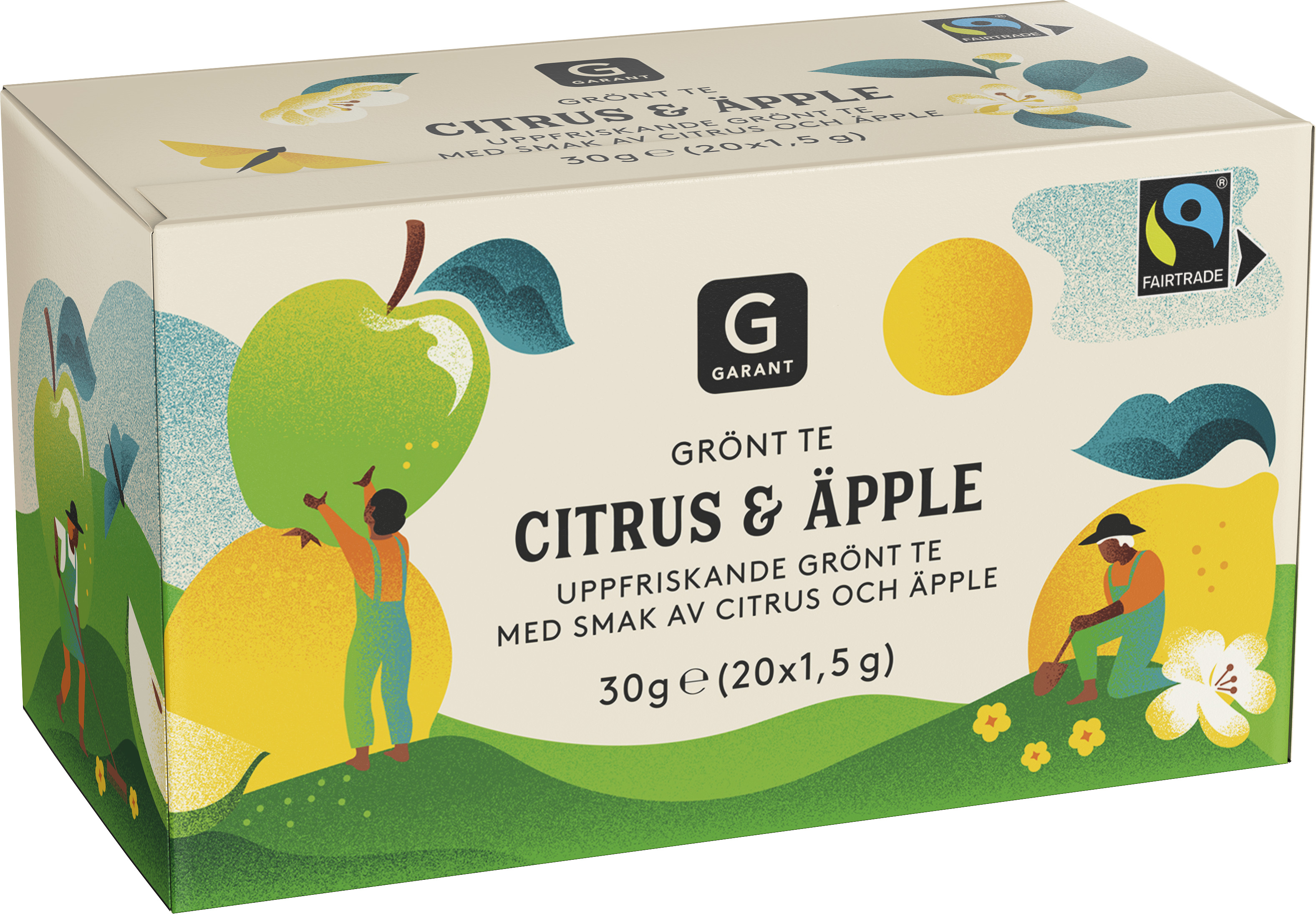 Garant Grönt Te Citrus & Äpple 20 tepåsar