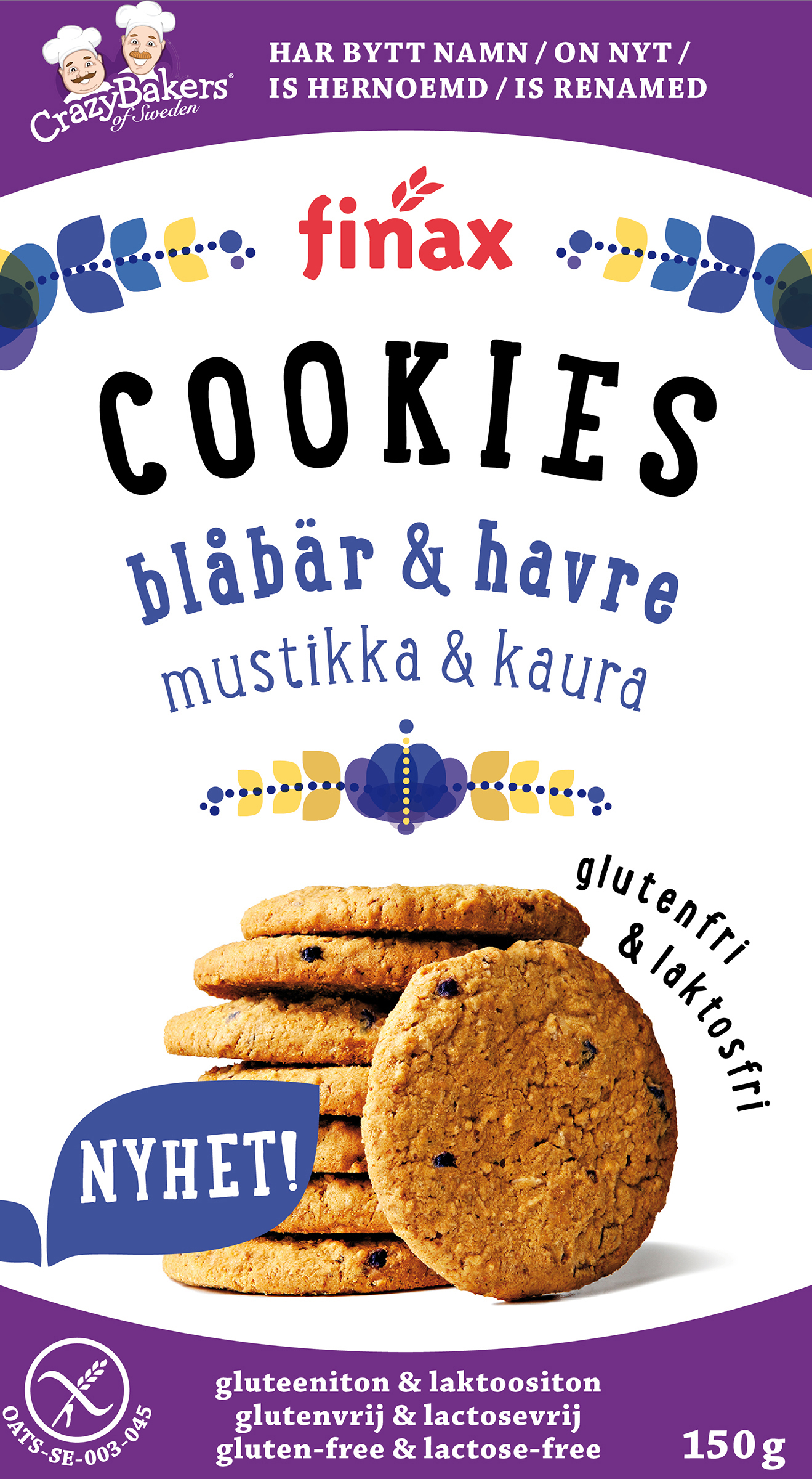 Finax Blåbär & Havre Cookies 150 g