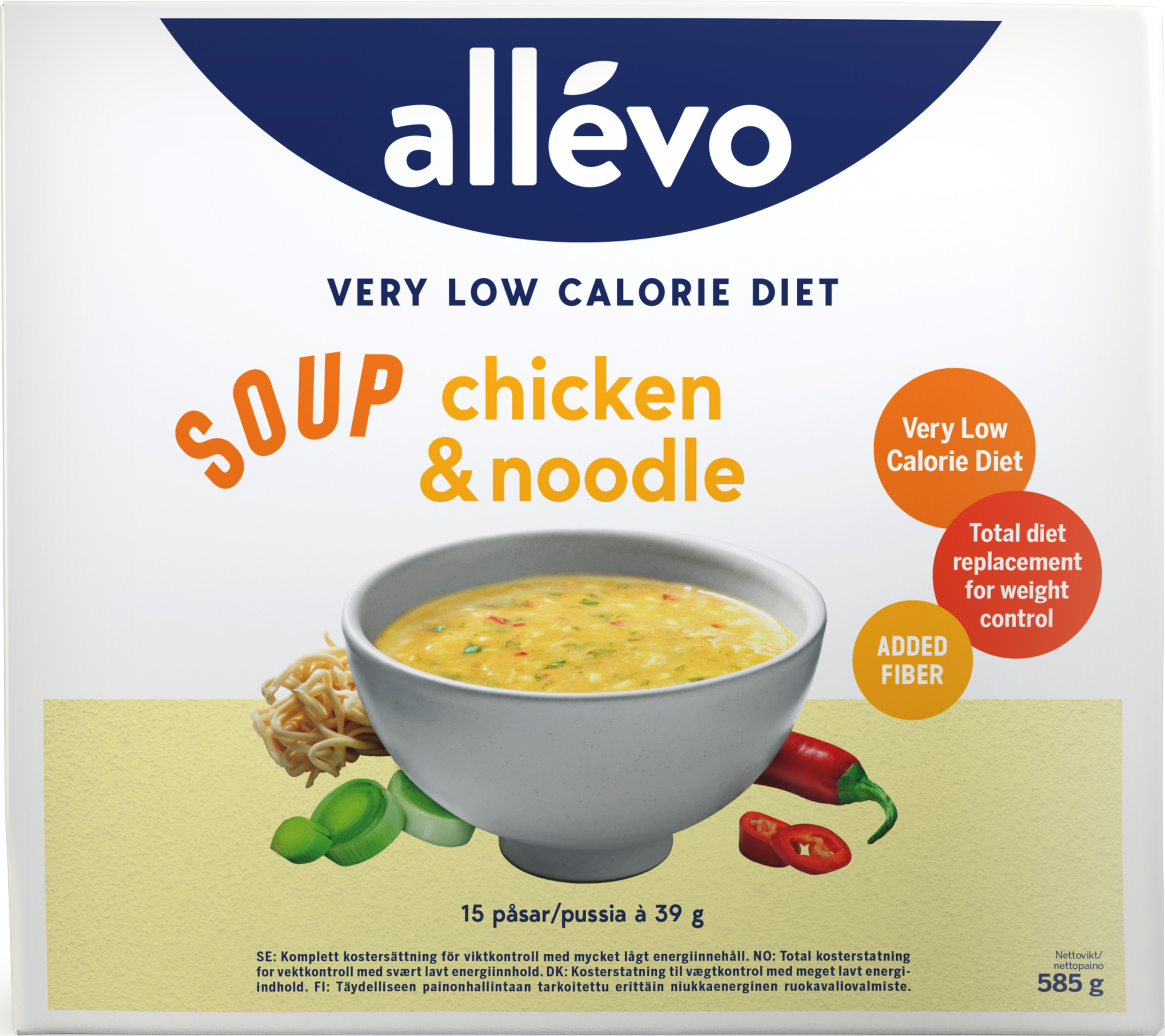 Allévo Soup Chicken & Noodle VLCD 15 st