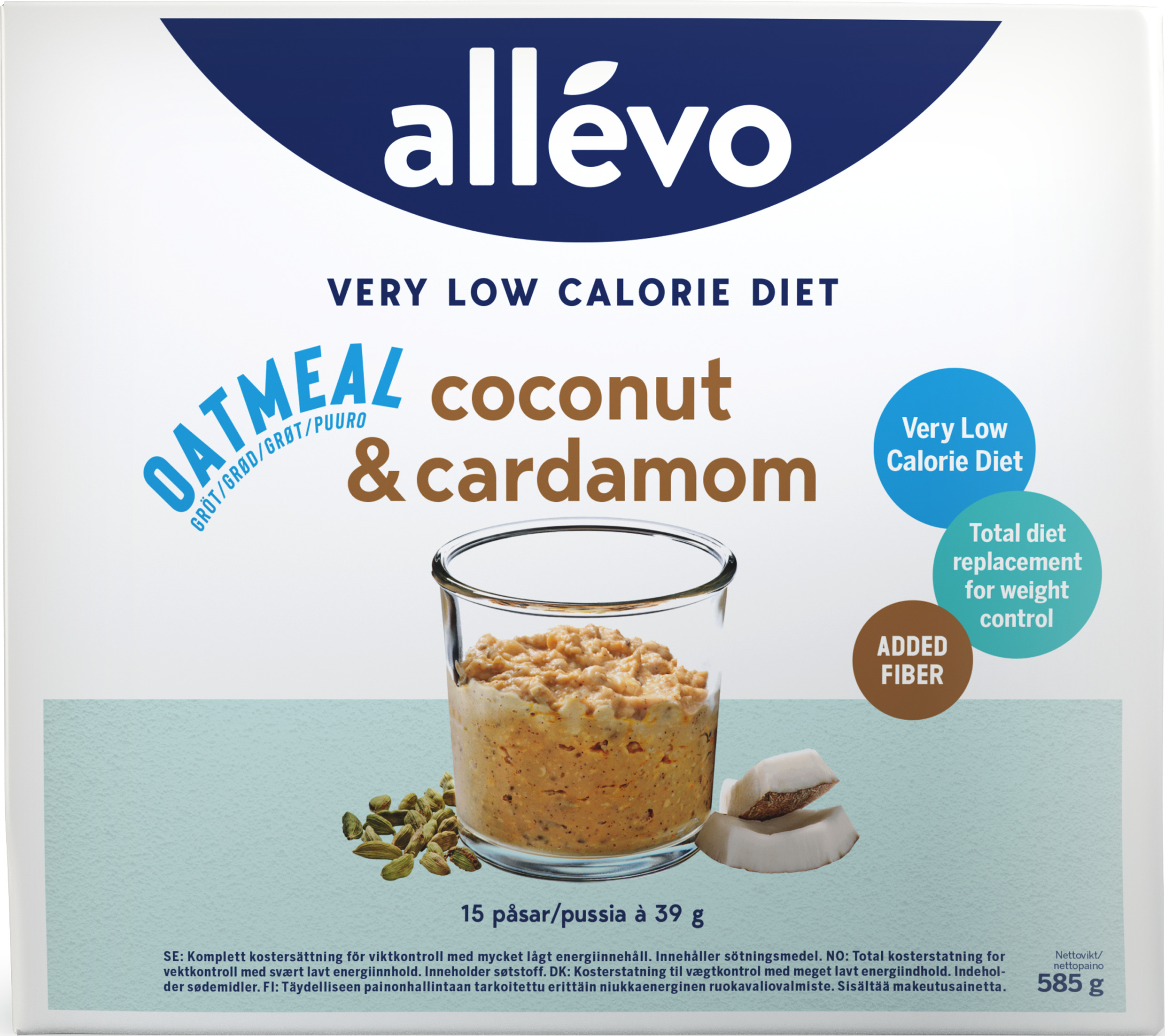 Allévo Oatmeal Coconut & Cardamom VLCD 15 st
