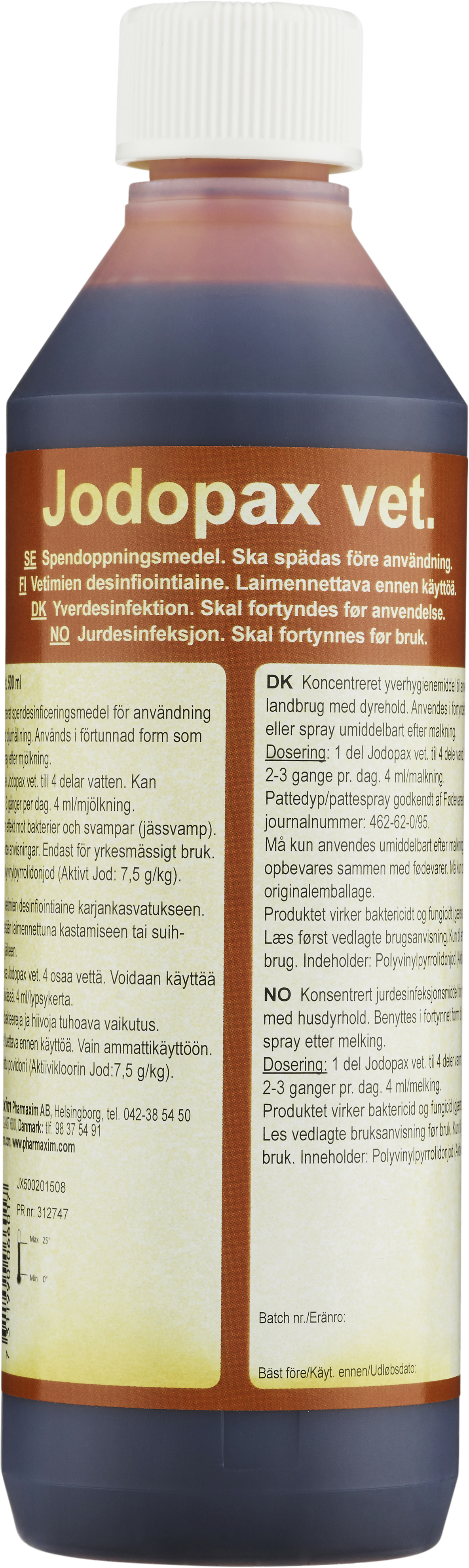 Jodopax Desinfektionsmedel till djur 500 ml