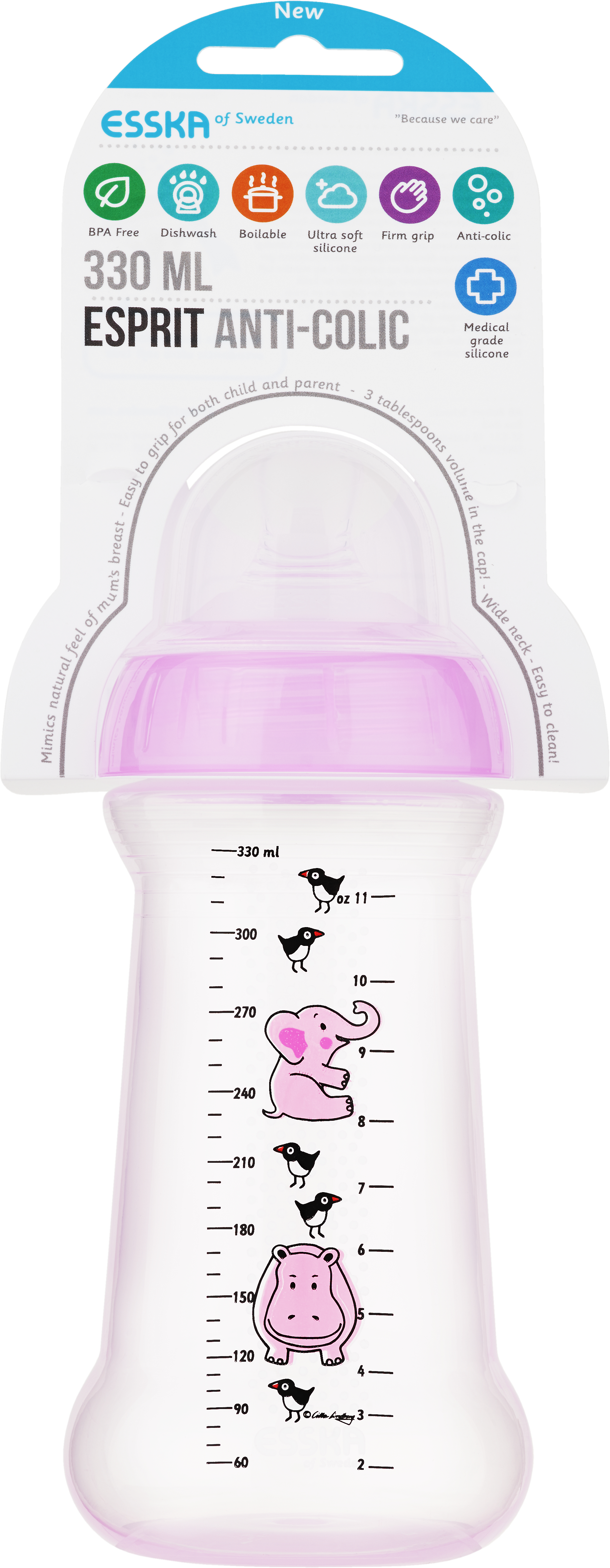 Esska Nappflaska Esprit 330 ml- Blandade färger