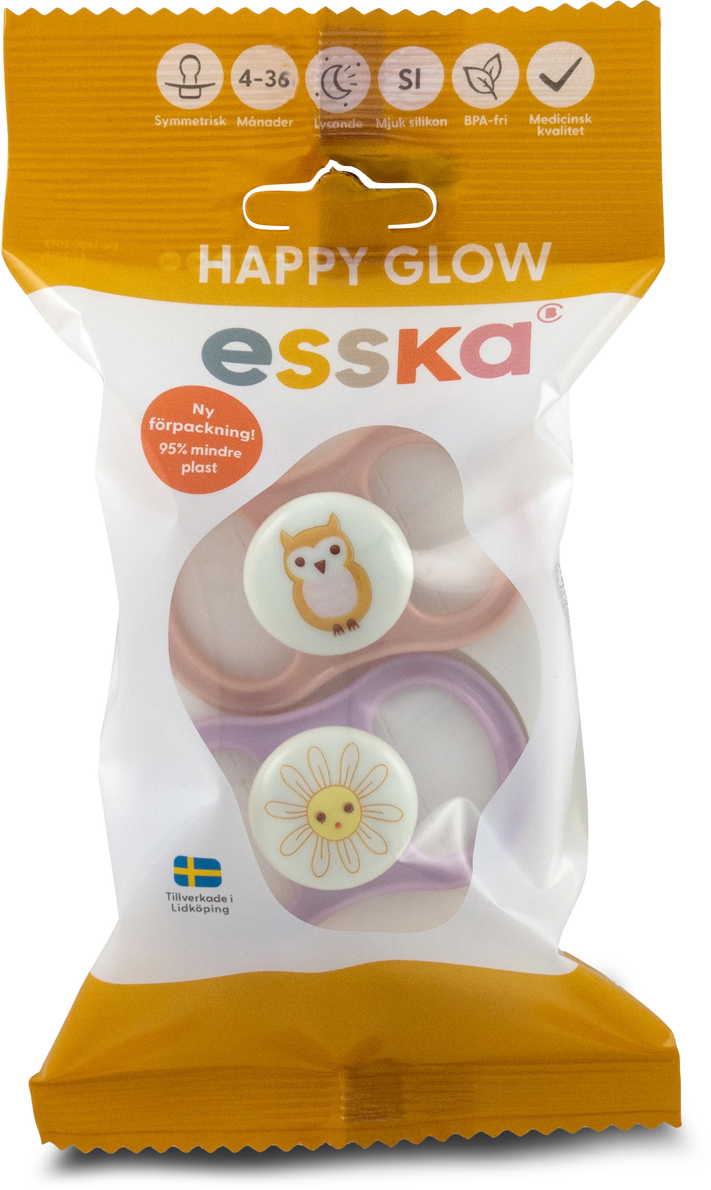 esska Happy Glow Nappar 4-36M Silikon 2 st
