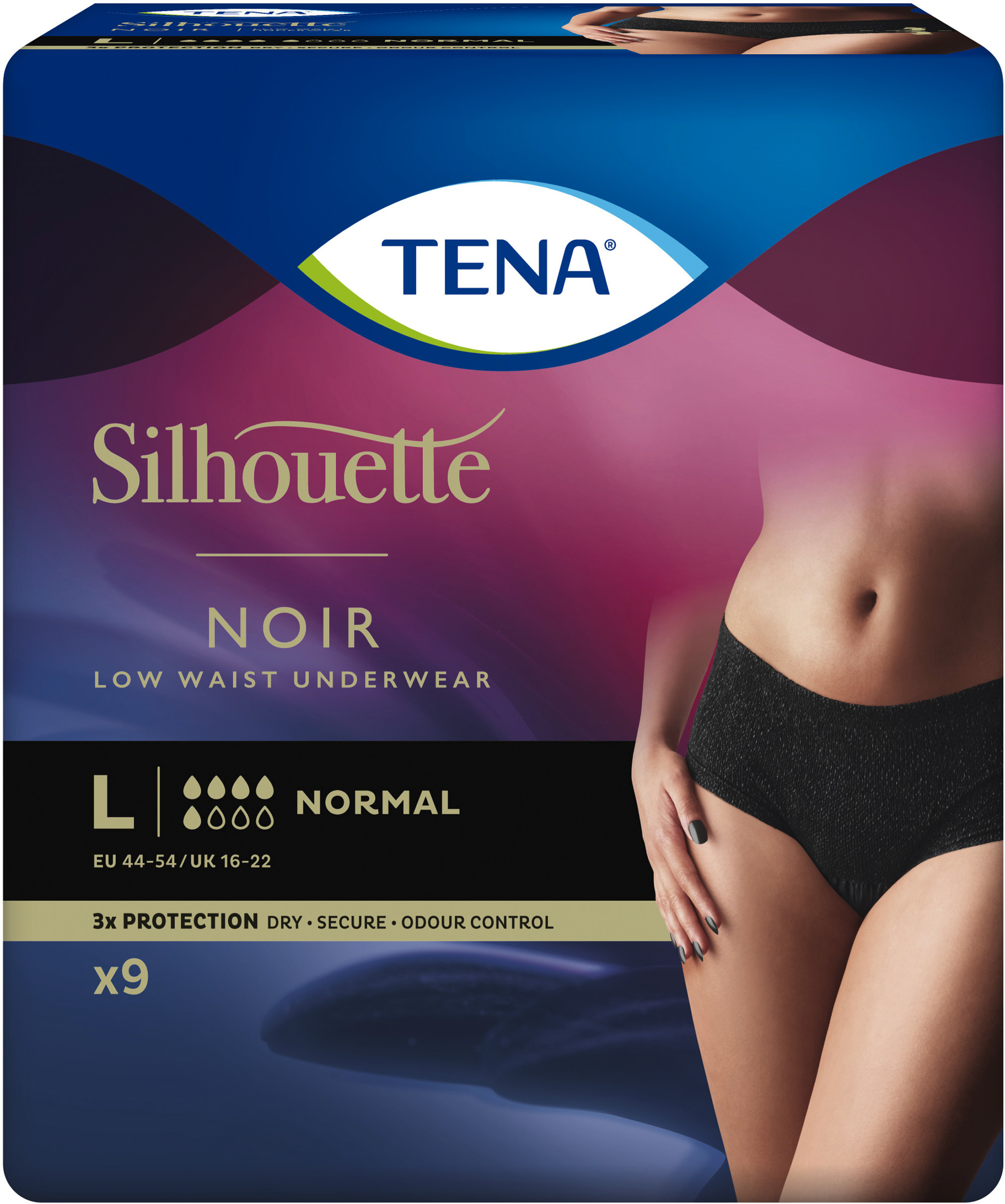 TENA Silhouette Normal Noir L 9 st