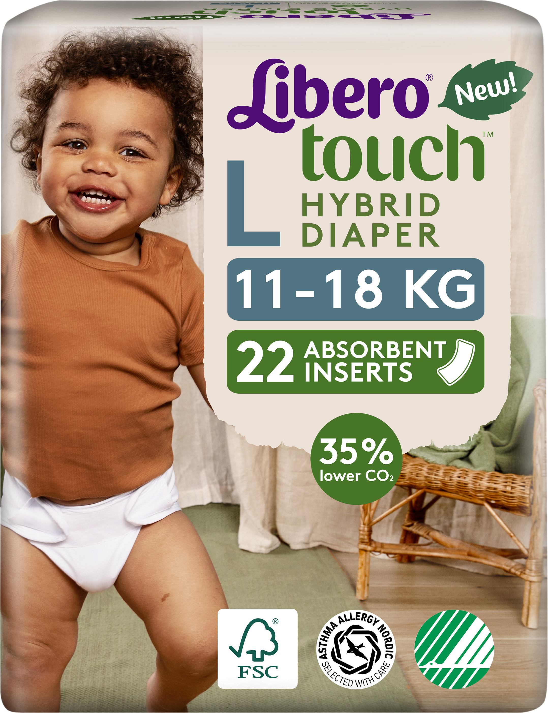 Libero Touch L Absorberande Inlägg till hybridblöja (11-18 kg) 22 st
