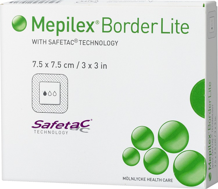 Mepilex border lite tunt allt-i-ett-förband 7,5cmx7,5cm