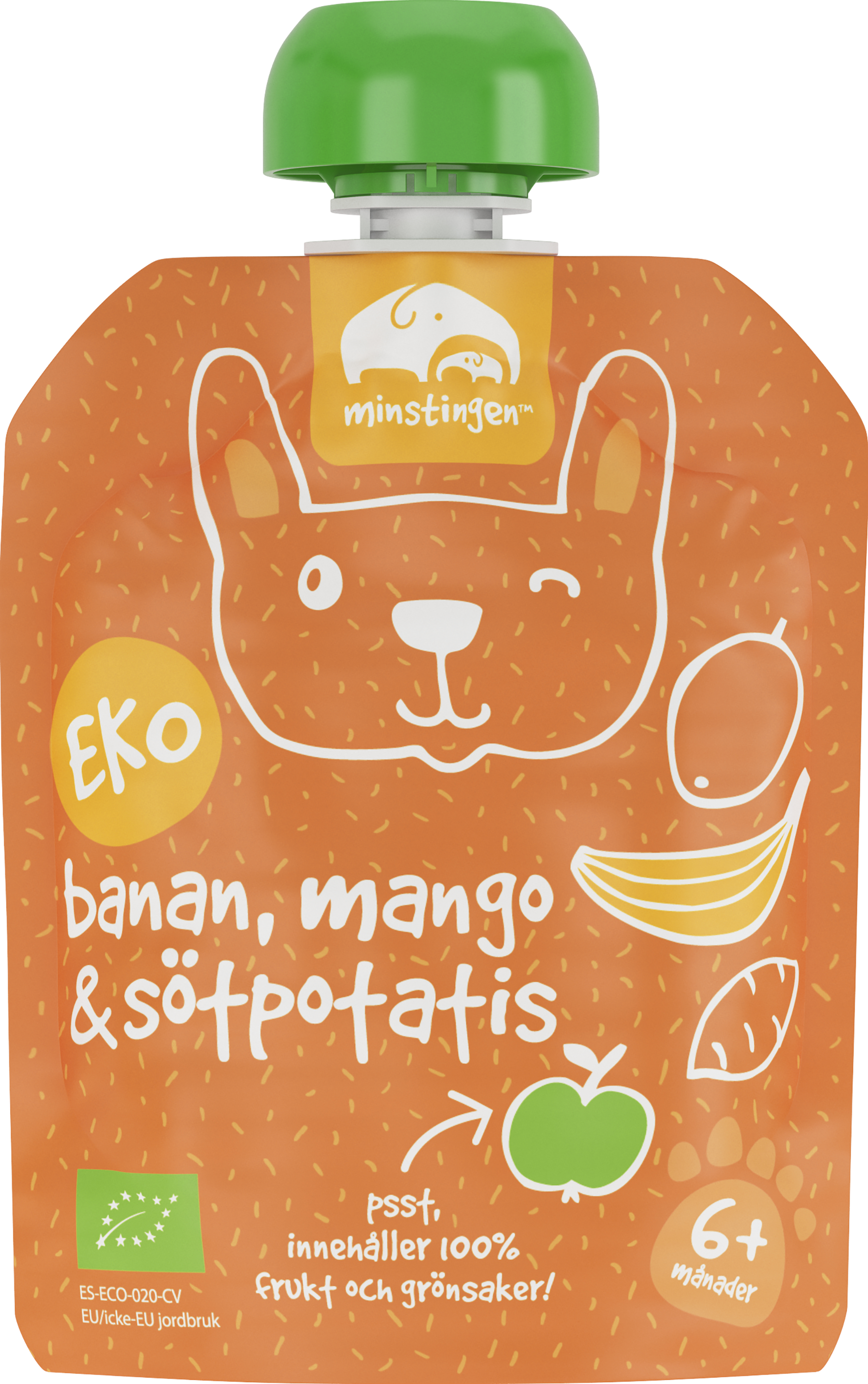 Minstingen Klämpåse banan/mango/sötpotatis 90 g