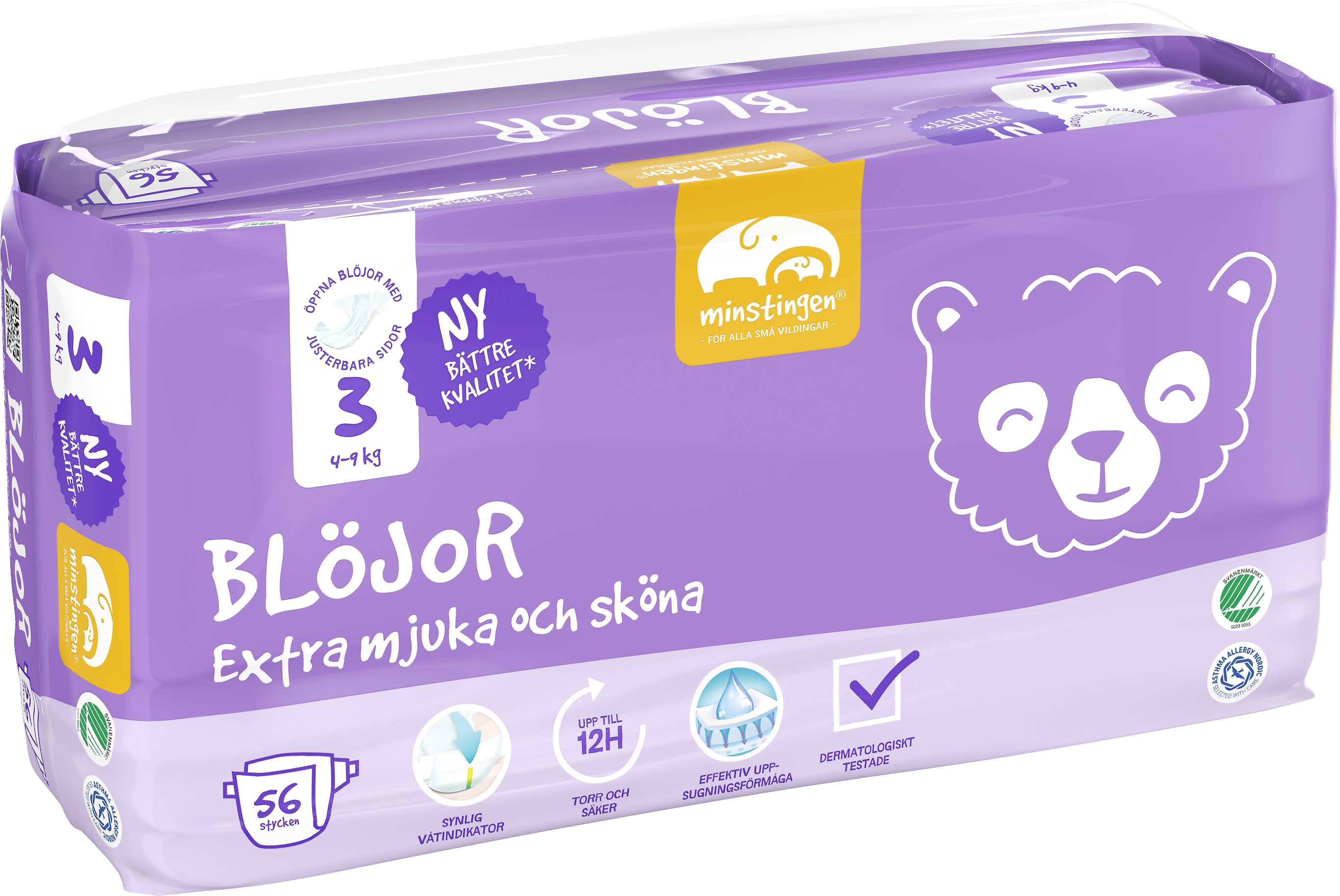 Minstingen Blöjor nr 3 (4-9 kg) 56 st