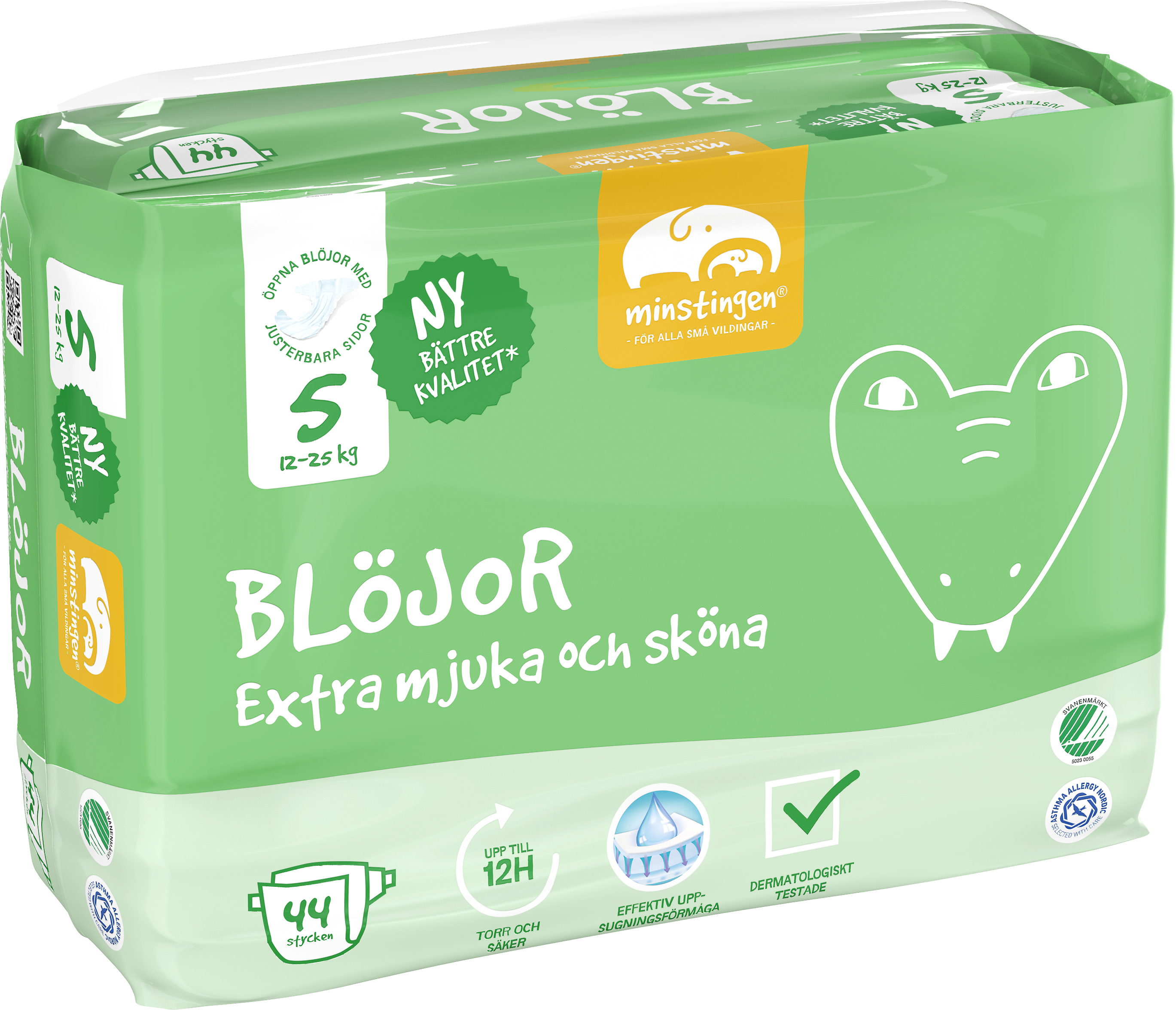 Minstingen Blöjor nr 5 (12-25 kg) 44 st
