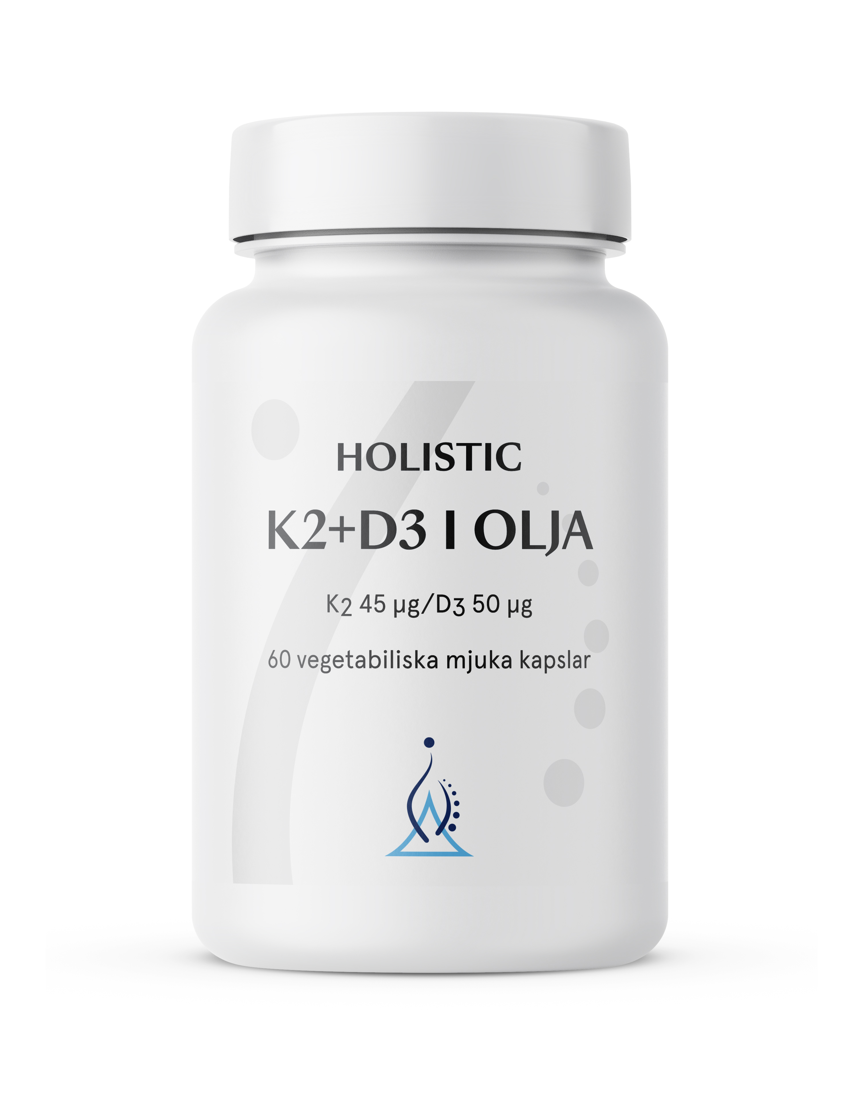 Holistic K2+D3-vitamin i olja 60 kapslar