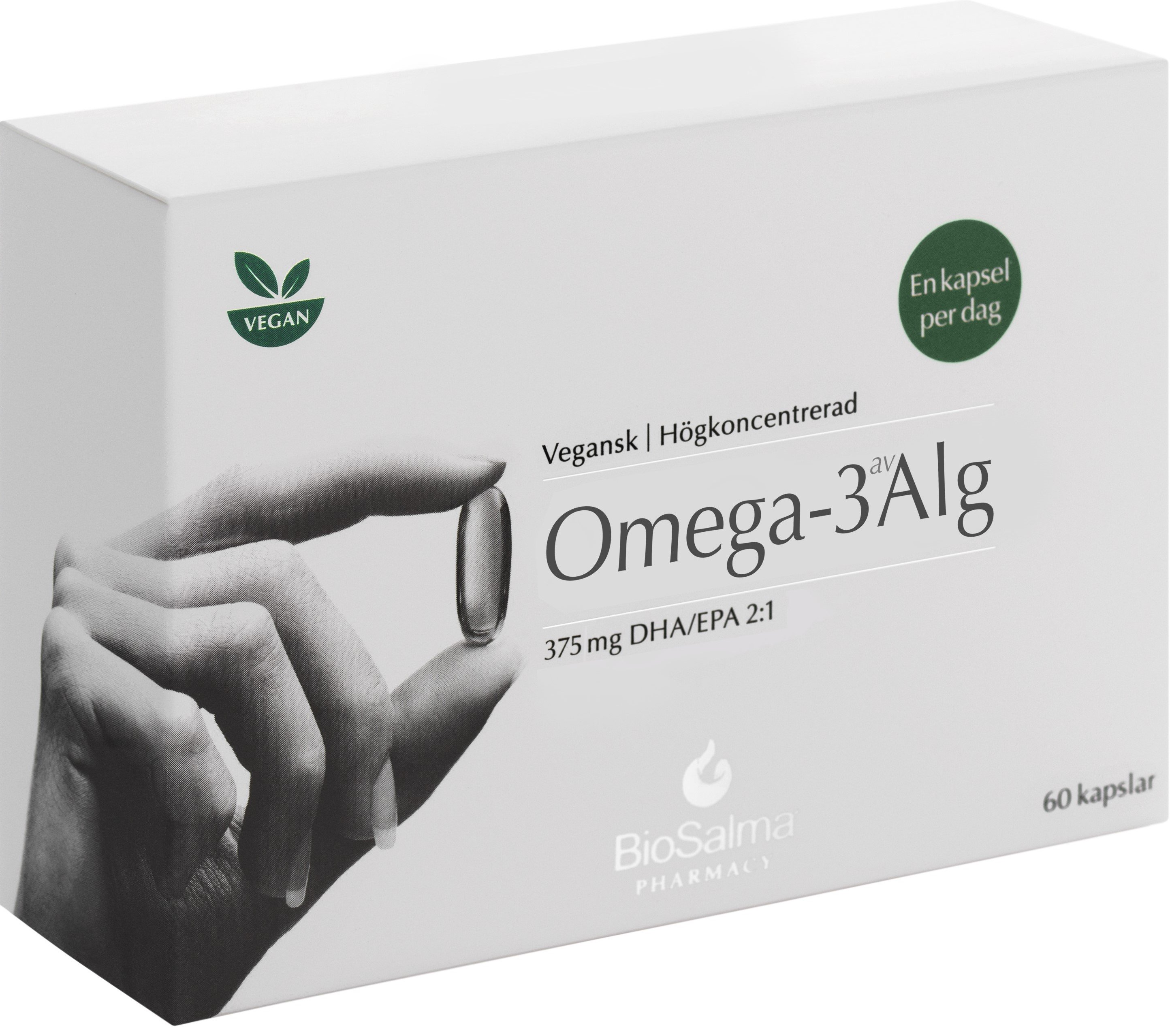 BioSalma Pharmacy Omega-3 av Alg 375mg DHA & EPA 60 kapslar
