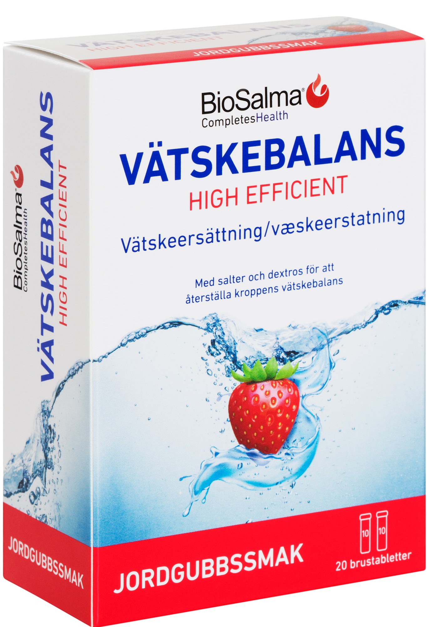 BioSalma Vätskebalans Jordgubb 20 brustabletter