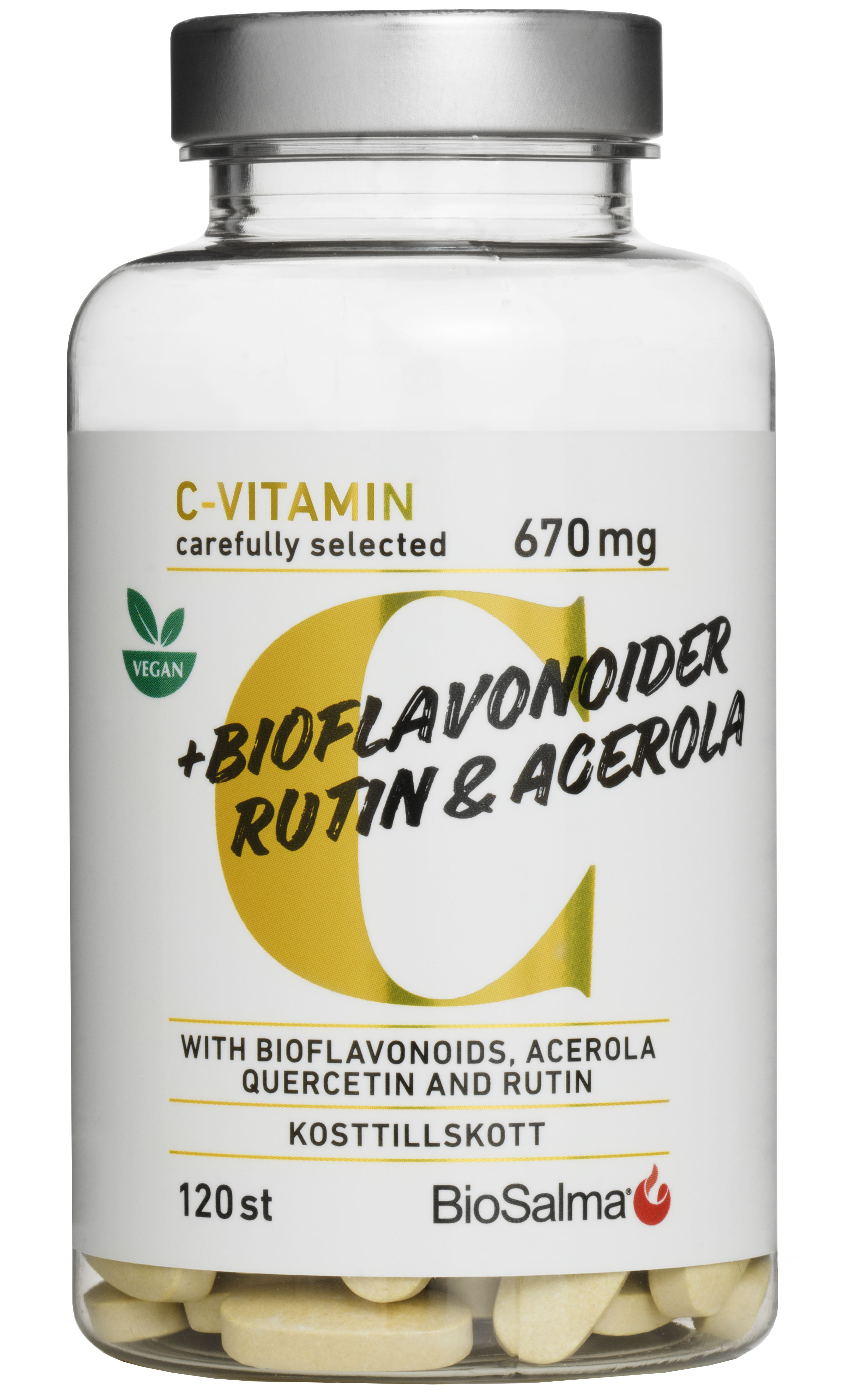 BioSalma C-vitamin 670mg Bioflavonoider 120 tabletter