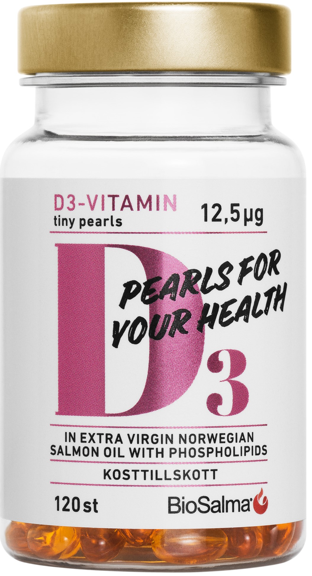 BioSalma D3-Vitamin 12,5ug Tiny Pearls 120 kapslar