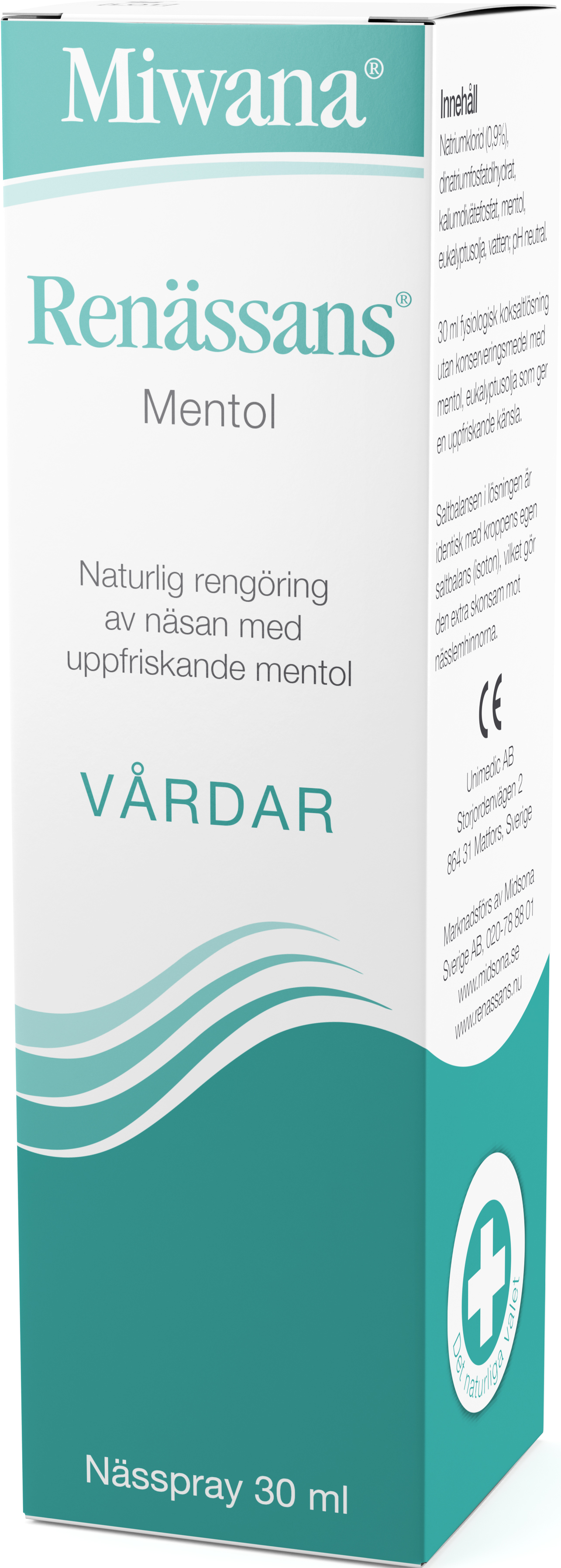 Renässans Nässpray koksaltlösning mentol 30 ml