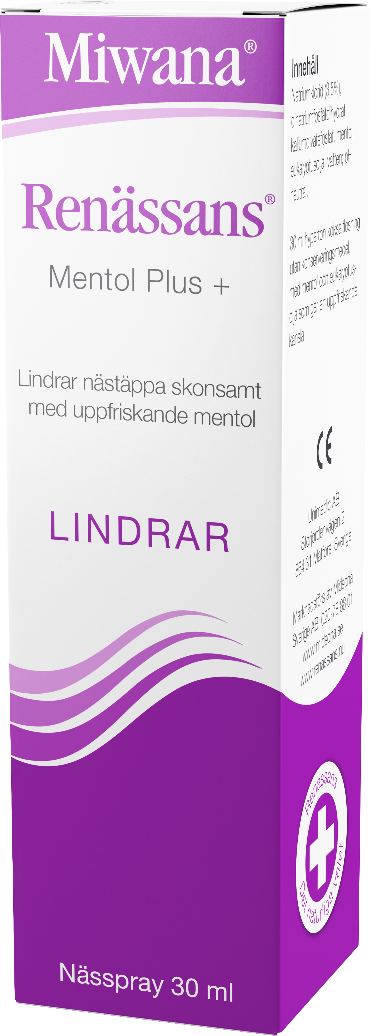 Renässans Nässpray plus mentol 30 ml