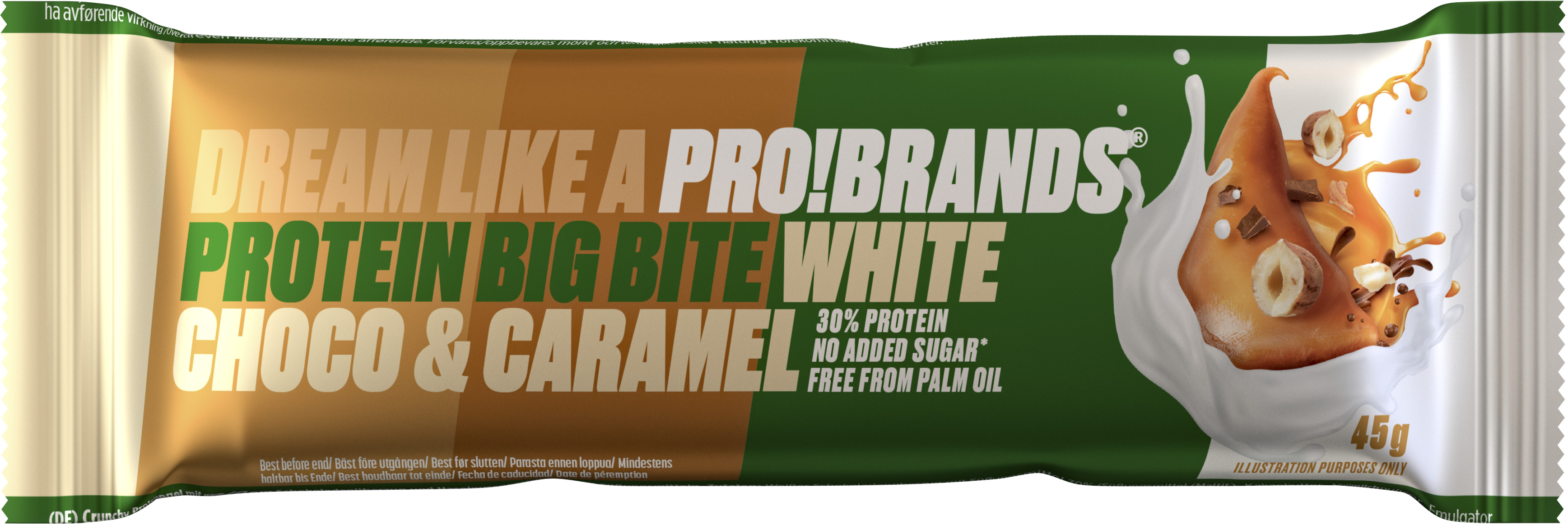ProBrands Protein Bar Bigbite White Choco & Caramel 45g