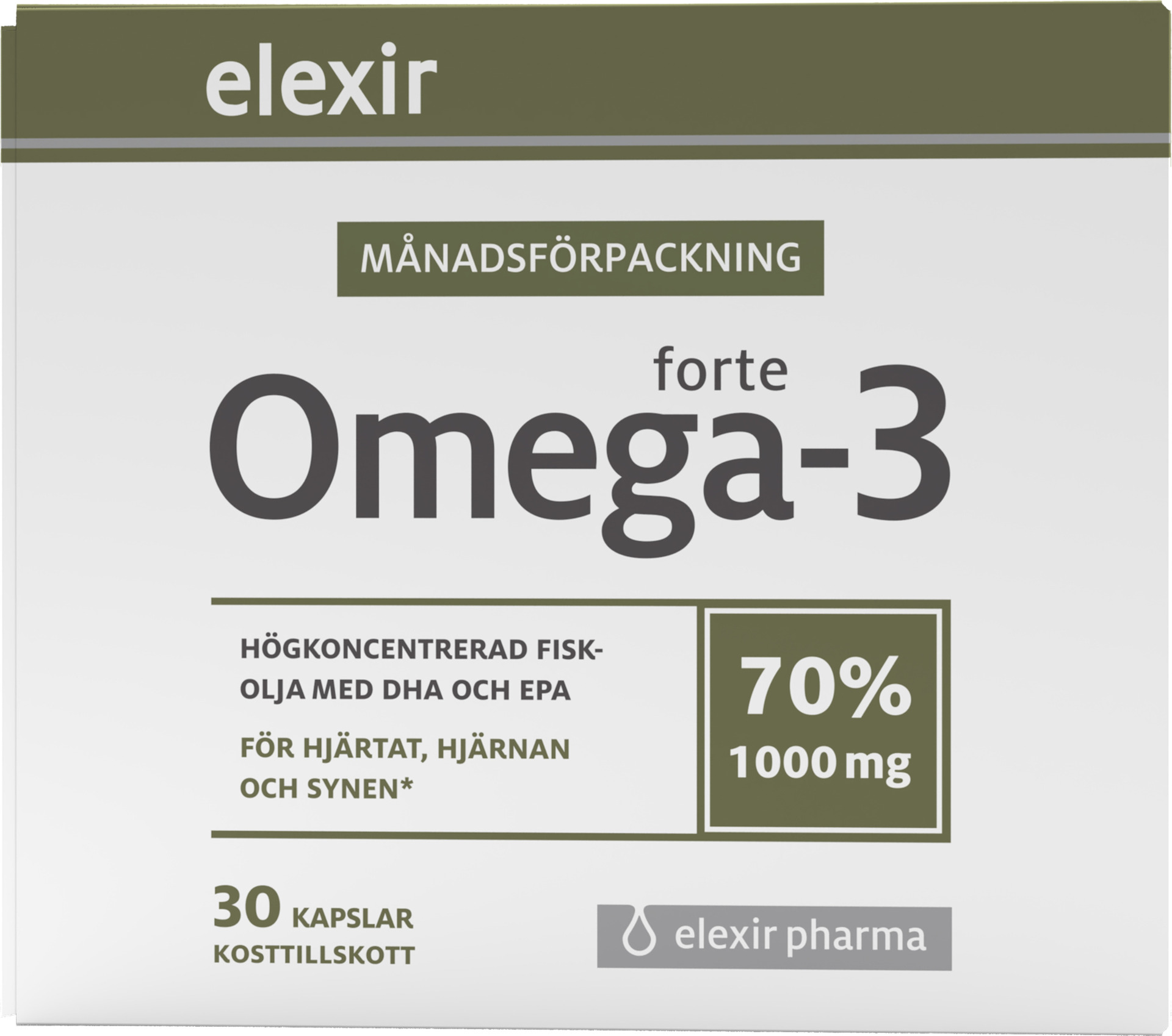 Köp Elexir Pharma Omega3 forte 30 kapslar Apohem