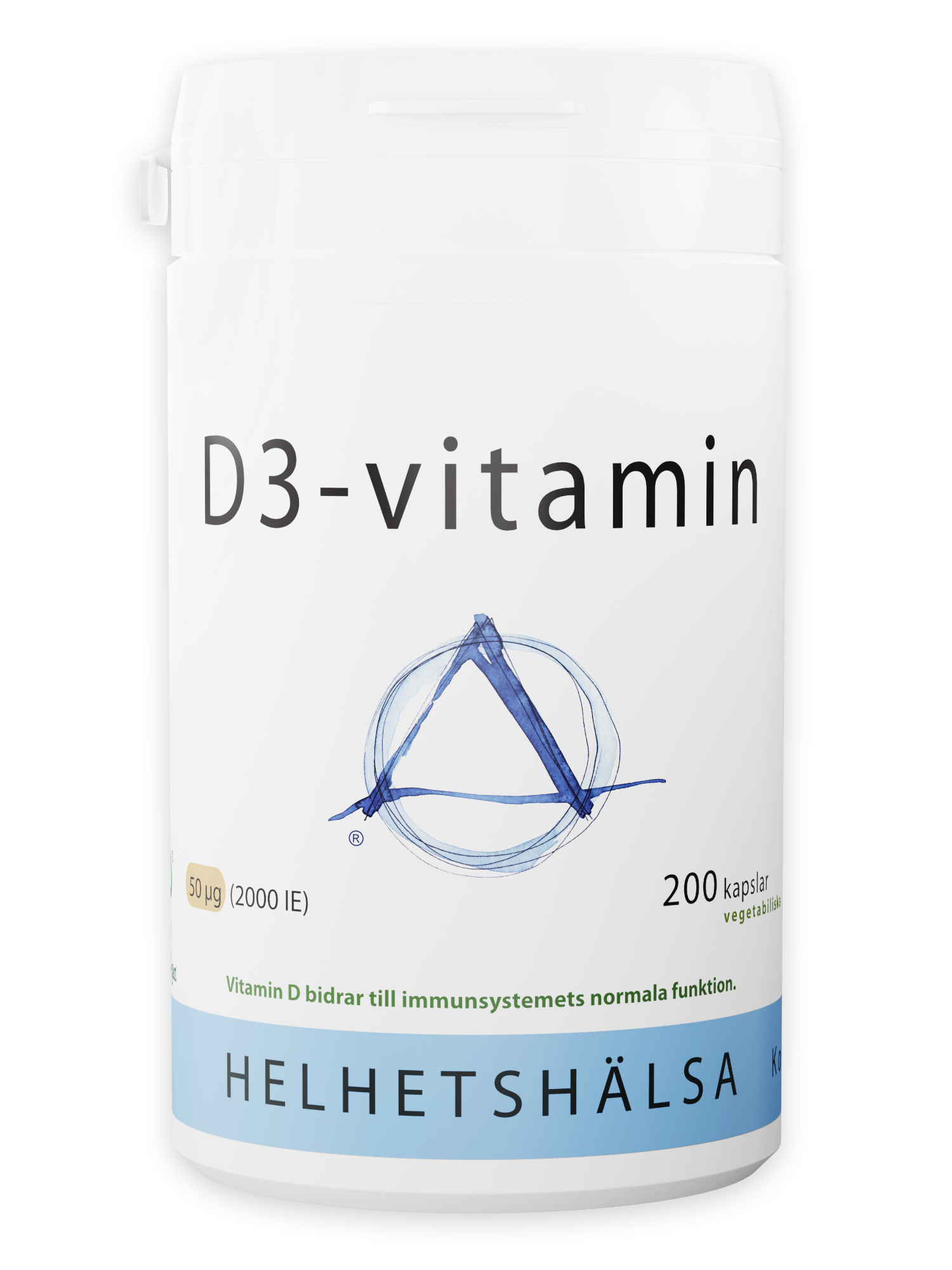 Helhetshälsa D3-vitamin 50 µg 2000 IE 200 kapslar