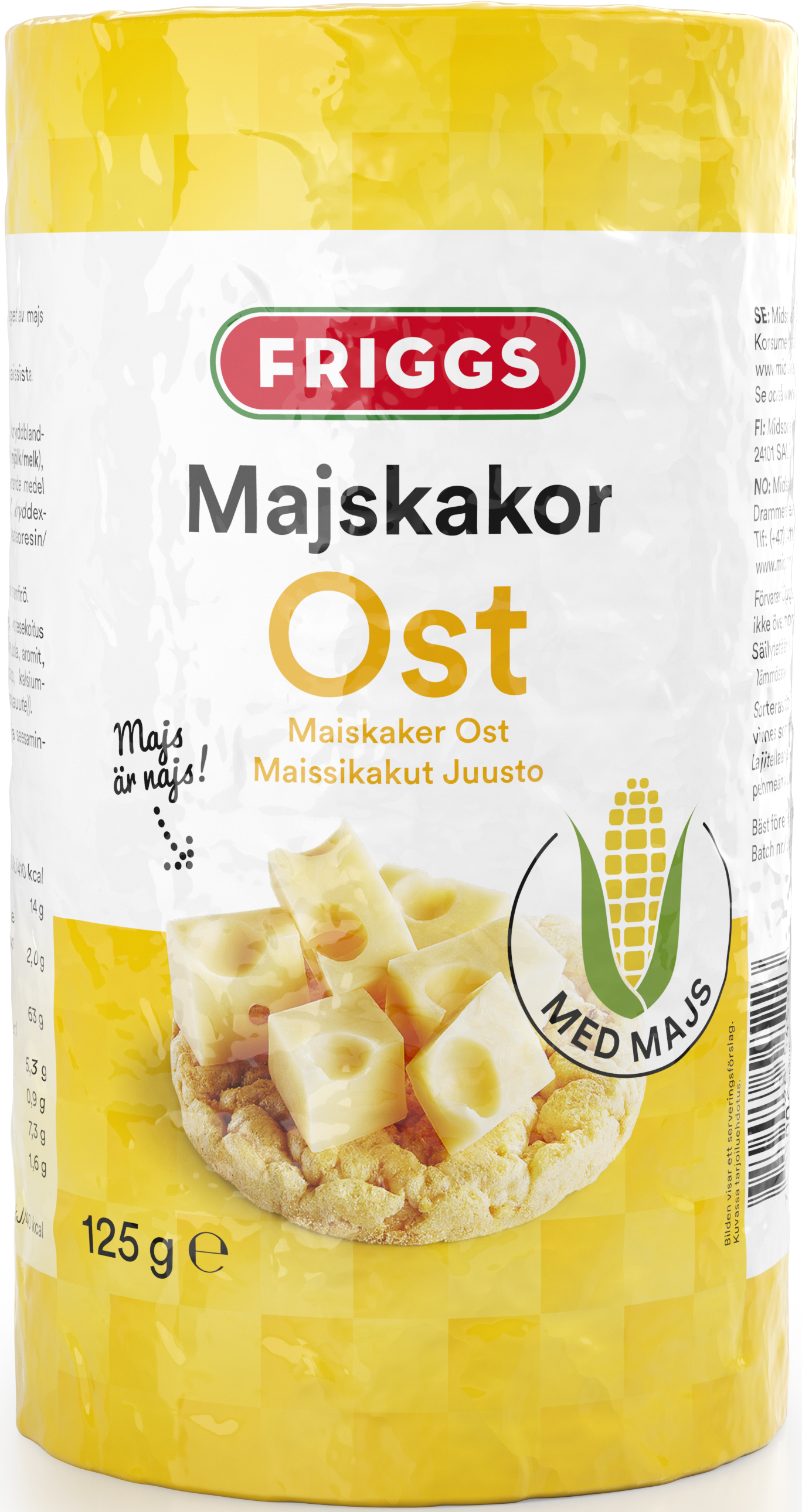 Friggs Majskakor - Ost 125 g