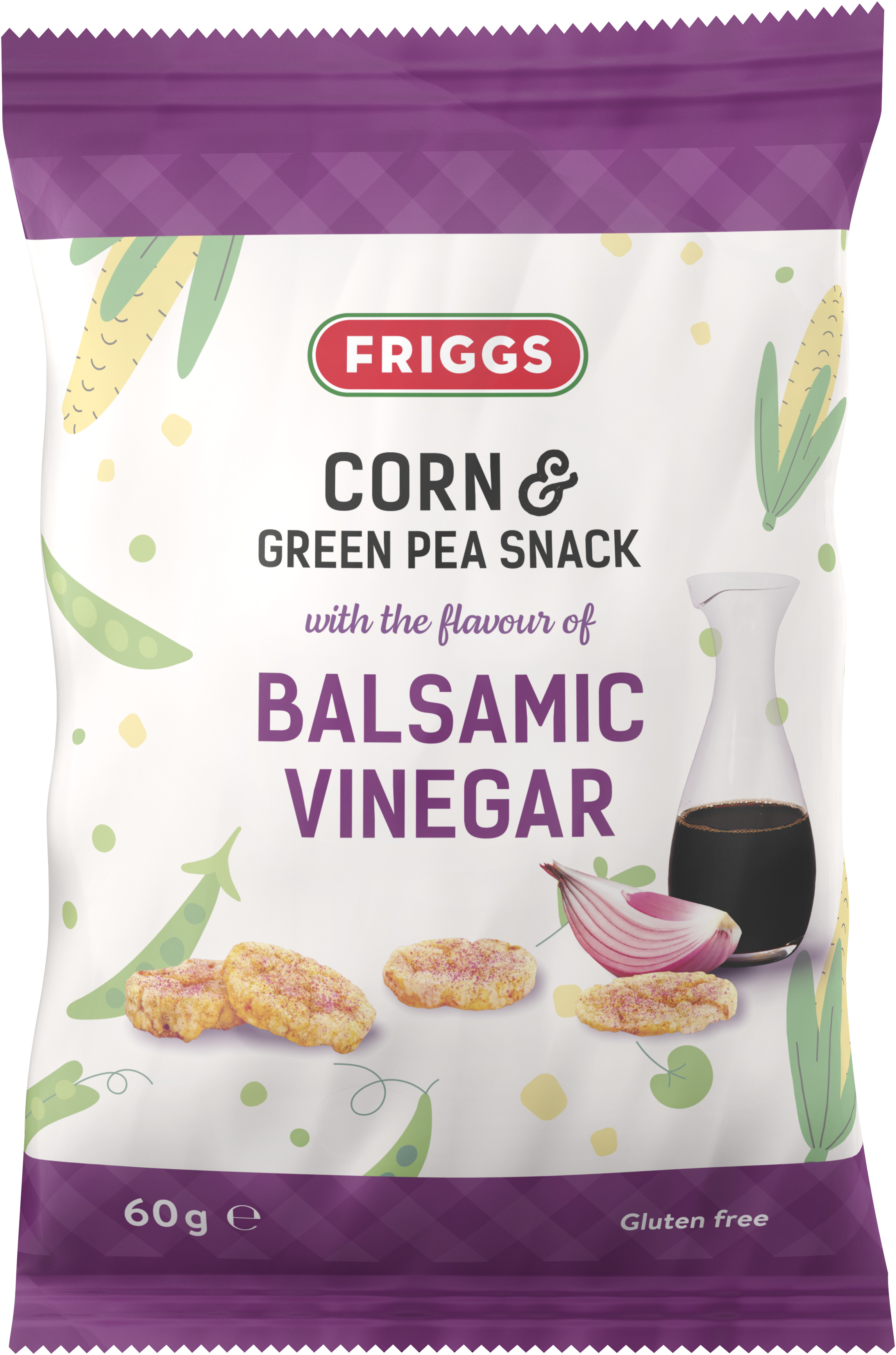 Friggs Corn & Green Pea Snack Balsamic Vinegar 60g