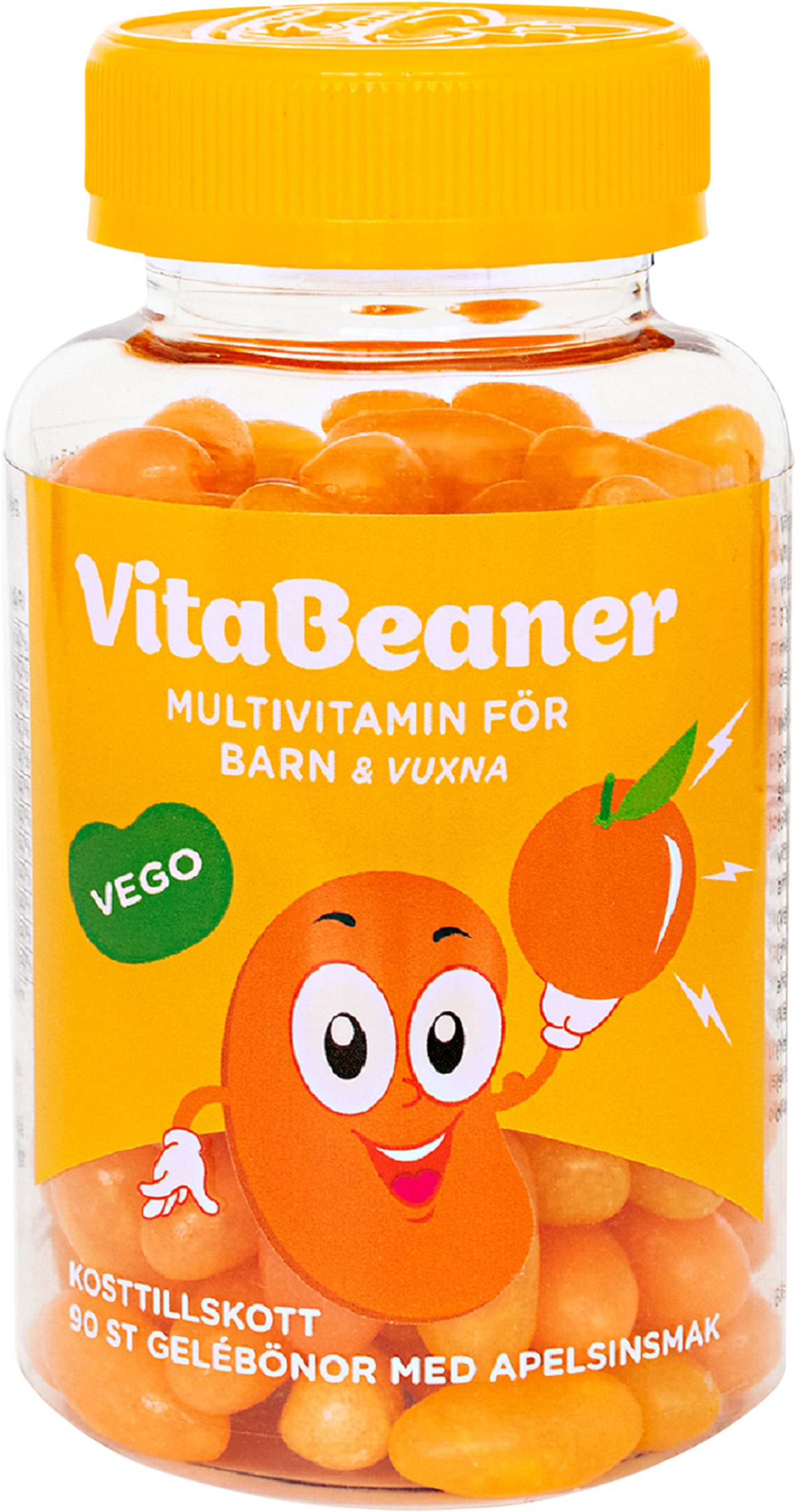 VitaBeaner Multivitamin Barn & Vuxna Apelsinsmak 90 tuggtabletter