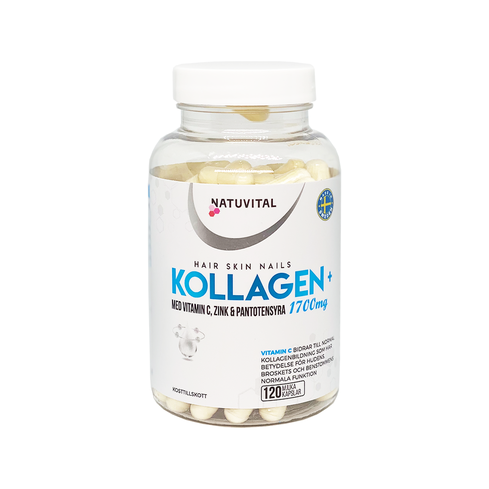Natuvital Kollagen Vitamin C, Zink & Pantotensyra 120 kapslar