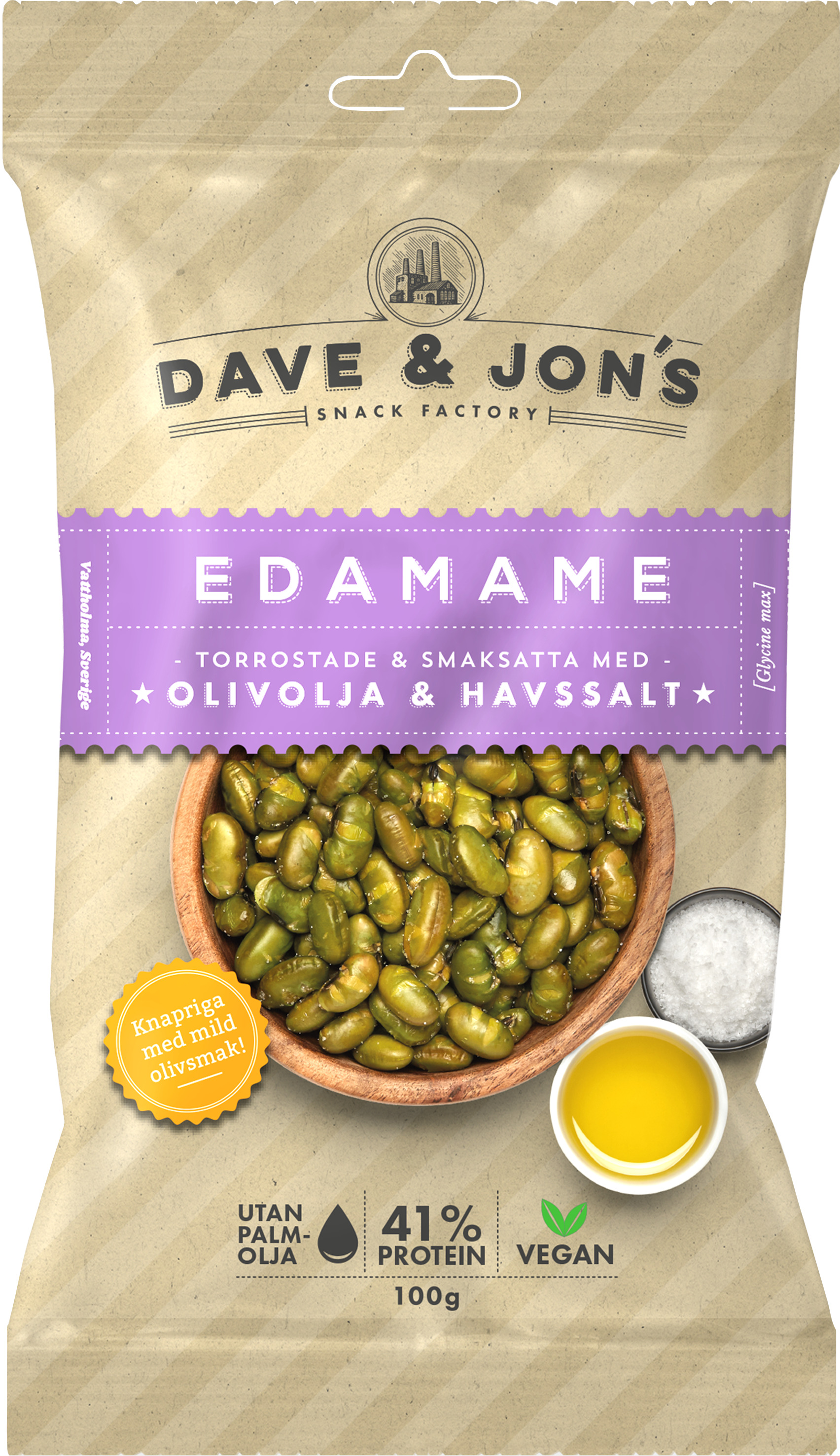 DAVE & JON´S Edamame Havssalt & Olivolja 100 g