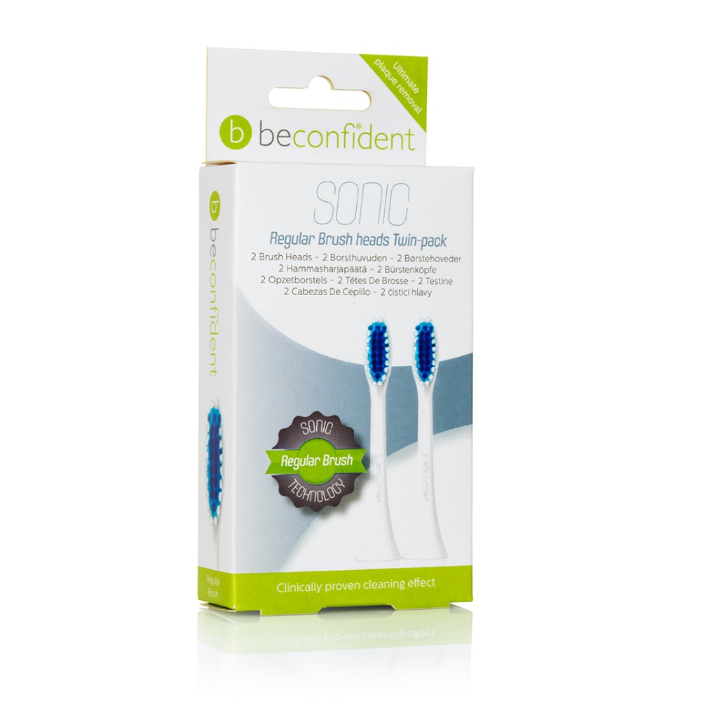 Beconfident Sonic Regular Tandborsthuvud Vit 2 st