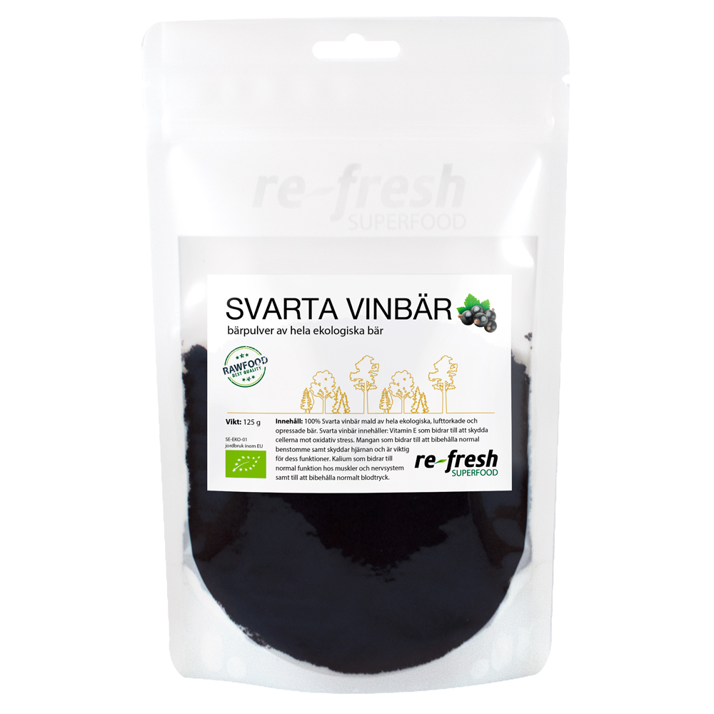 Re-fresh Superfood Svarta Vinbär Superfood EKO 125 g