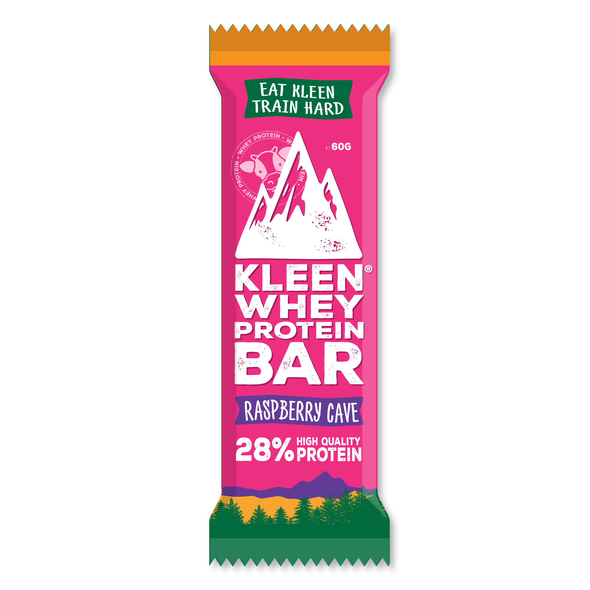 Kleen Sports Nutrition Kleen Whey Protein Bar Raspberry Cave 60g