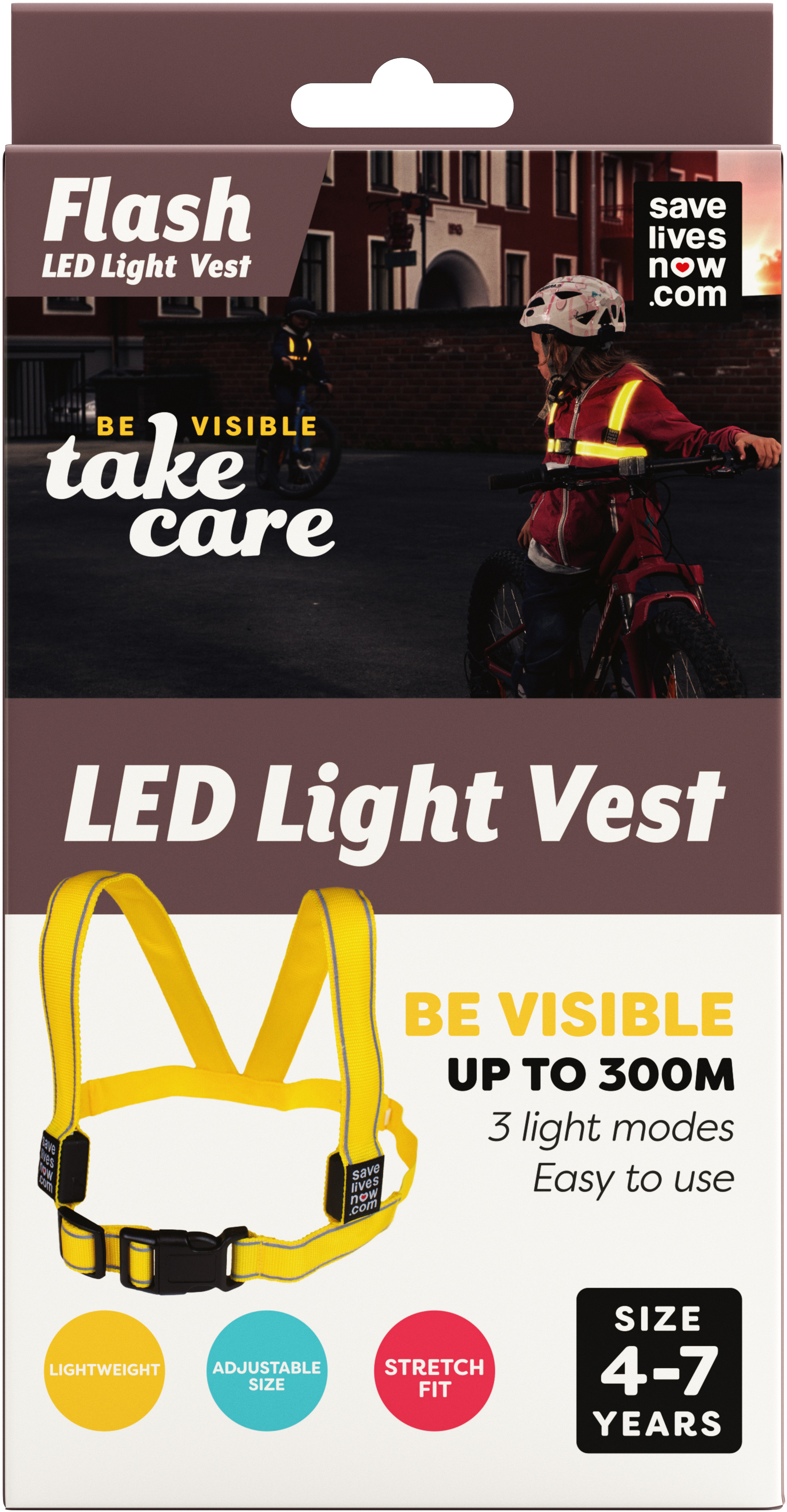 Save Lives Now Flash LED Light Vest Barn 4-7 år 1 st