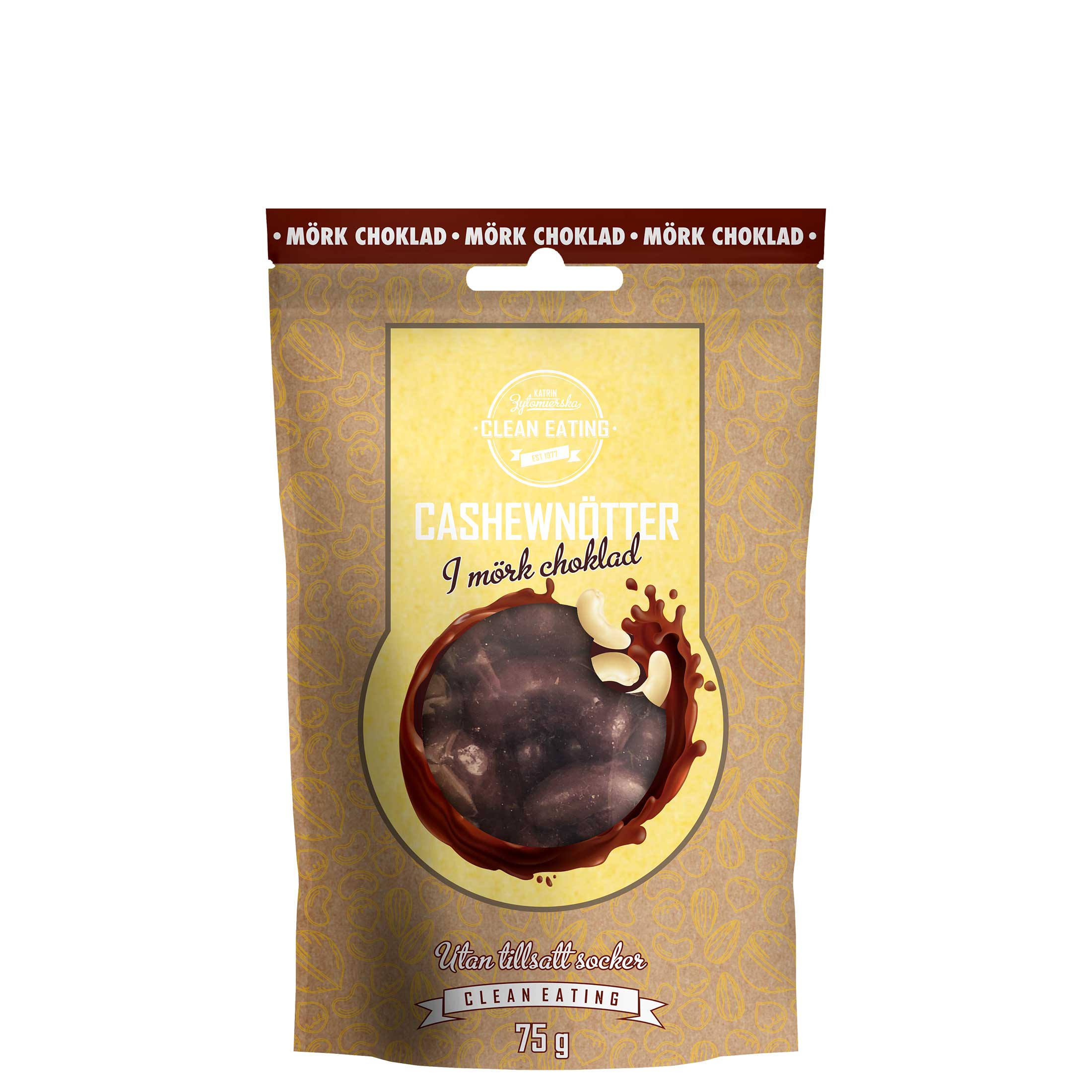 Clean Eating Cashewnötter Mörkchoklad 75 g