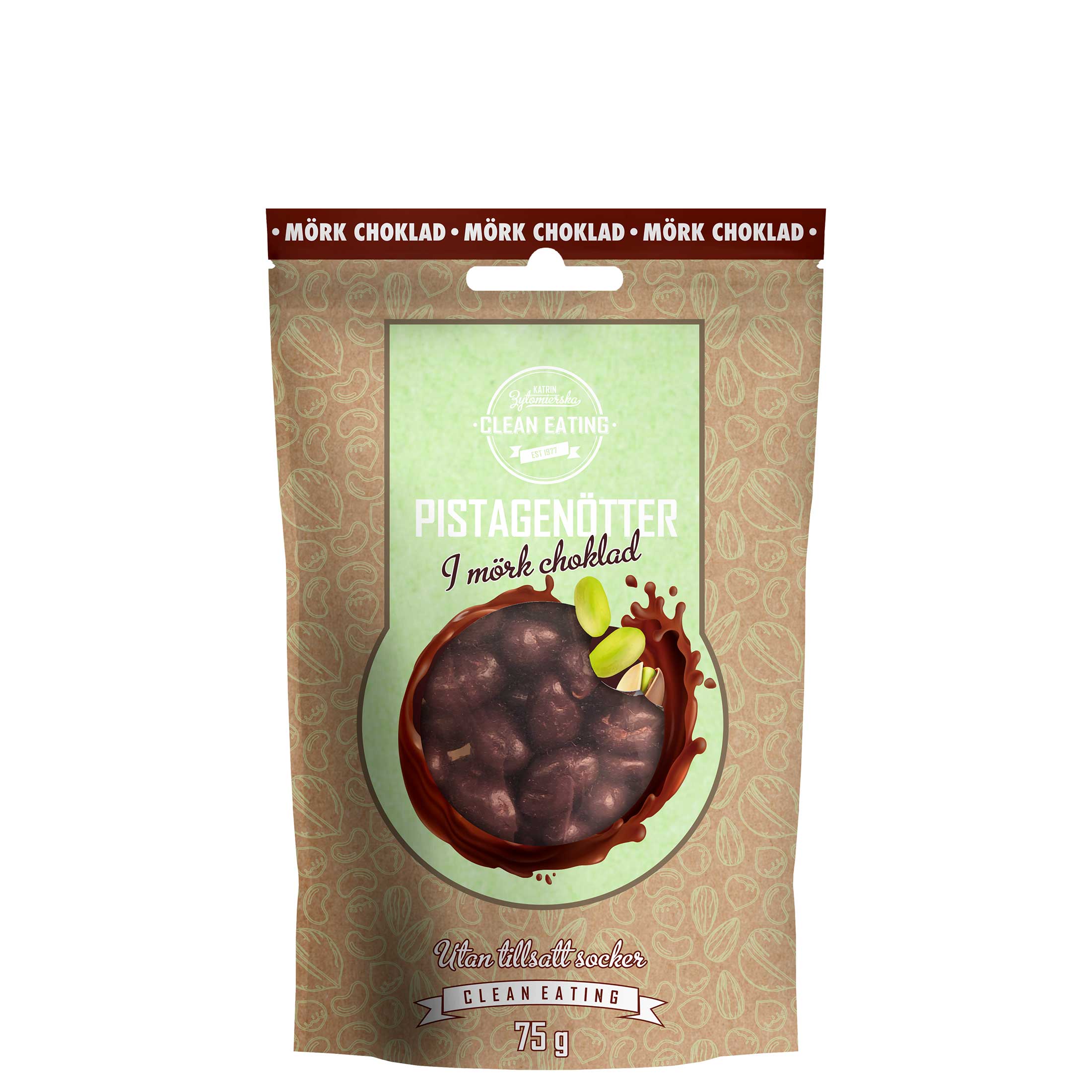 Clean Eating Pistagenötter Mörkchoklad 75 g
