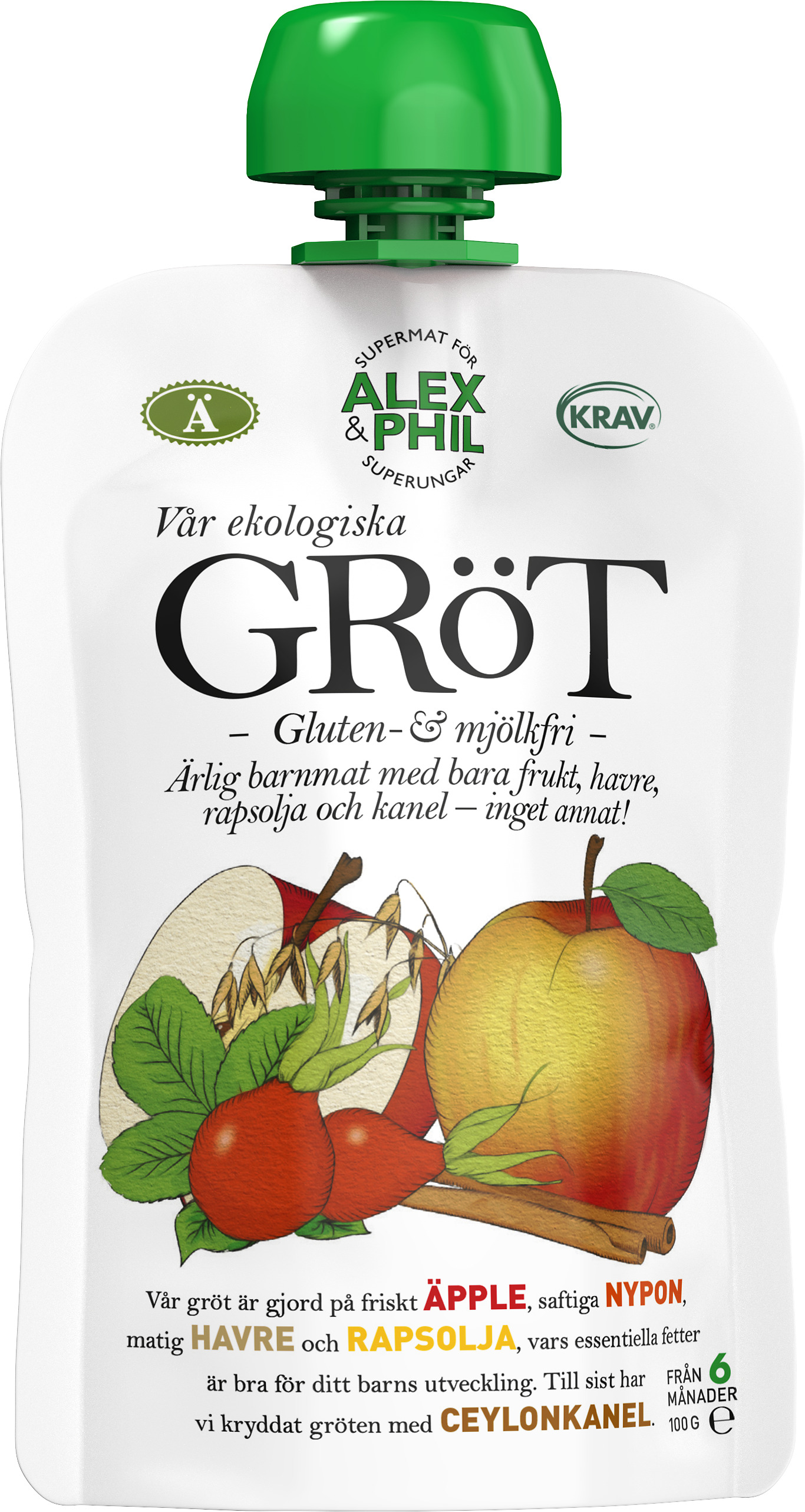 Alex&Phil Äppelgröt Med Kanel 100 g