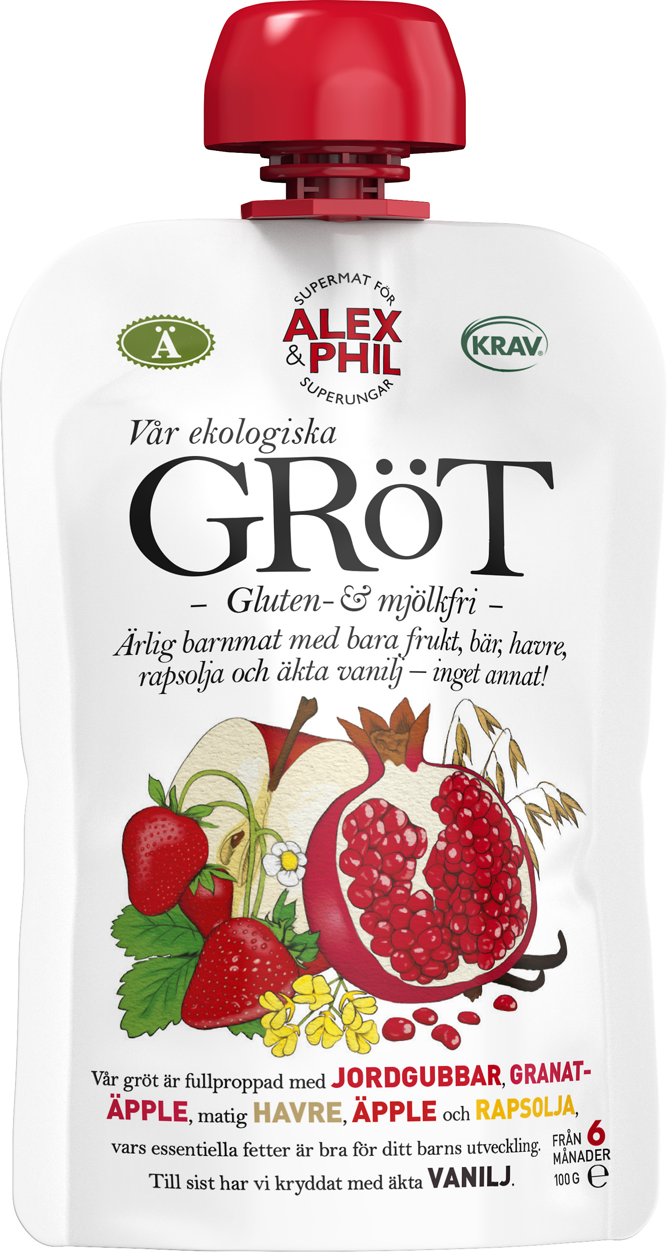 Alex & Phil Jordgubbsgröt Med Vanilj 100 g