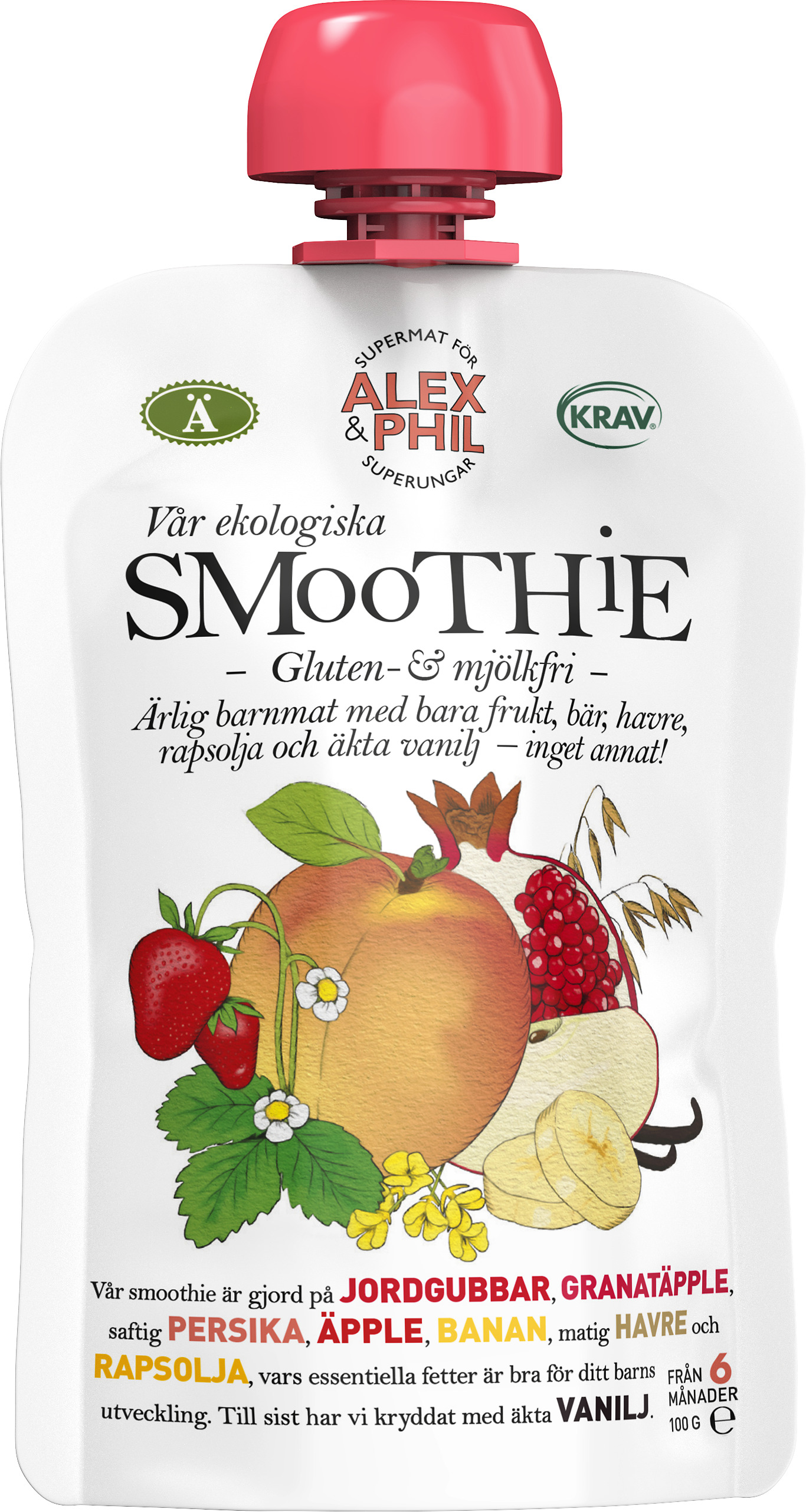 Alex & Phil Smoothie Med Persika Granatäpple 100 g