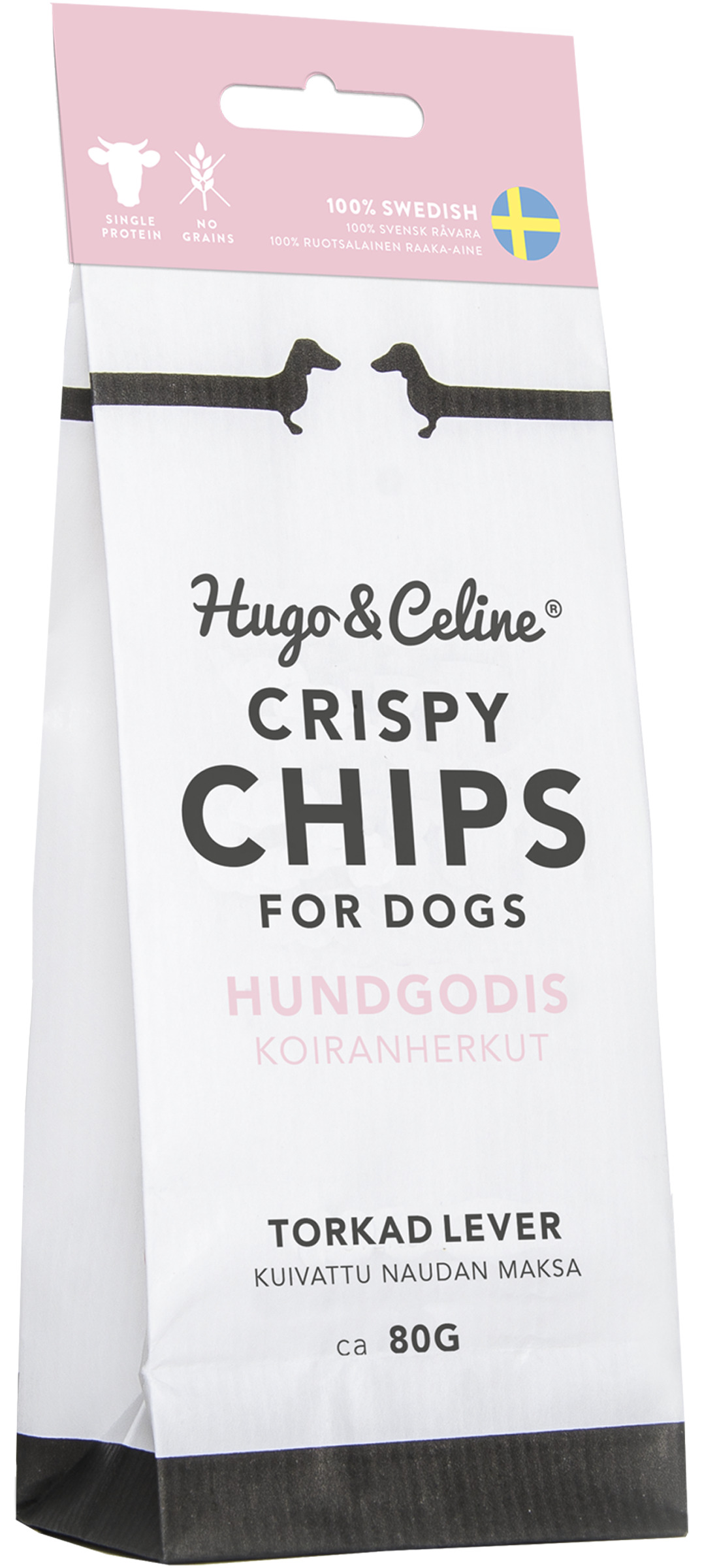 Hugo & Celine Crispy Chips Hundgodis 80 g